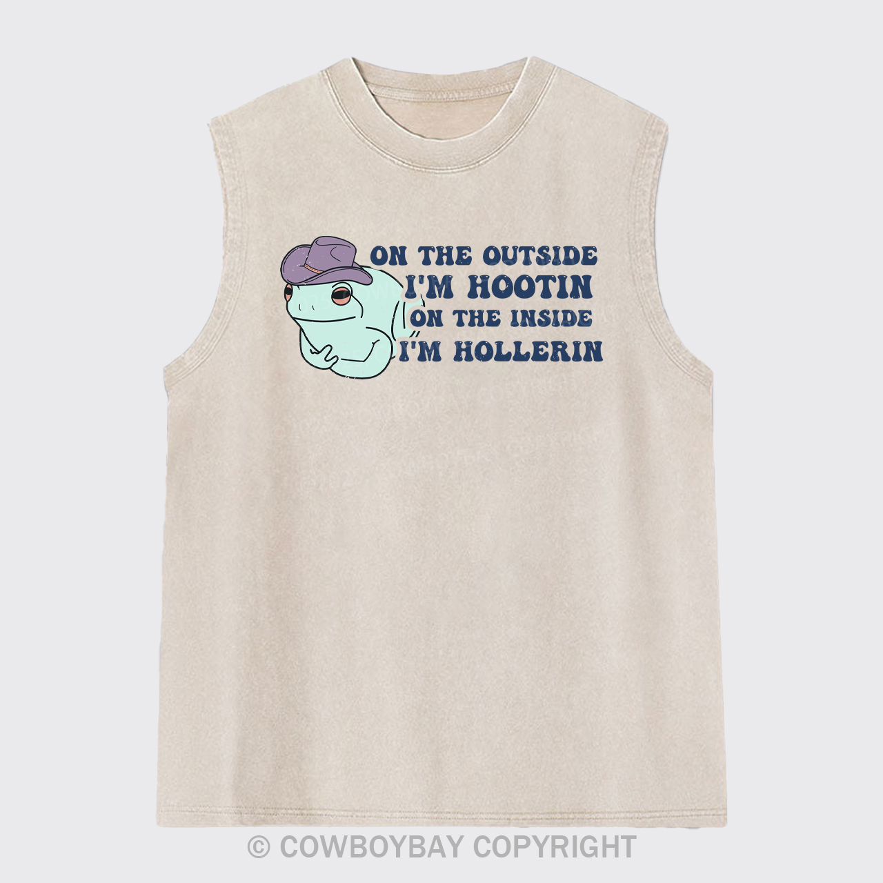 On The Inside I'm Hollerin Washed Tanks