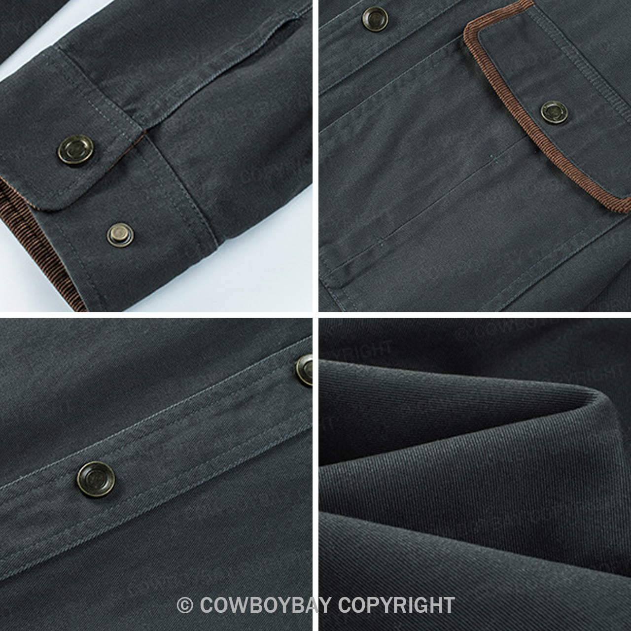 Dark Brown Corduroy Washed Cotton Shirt