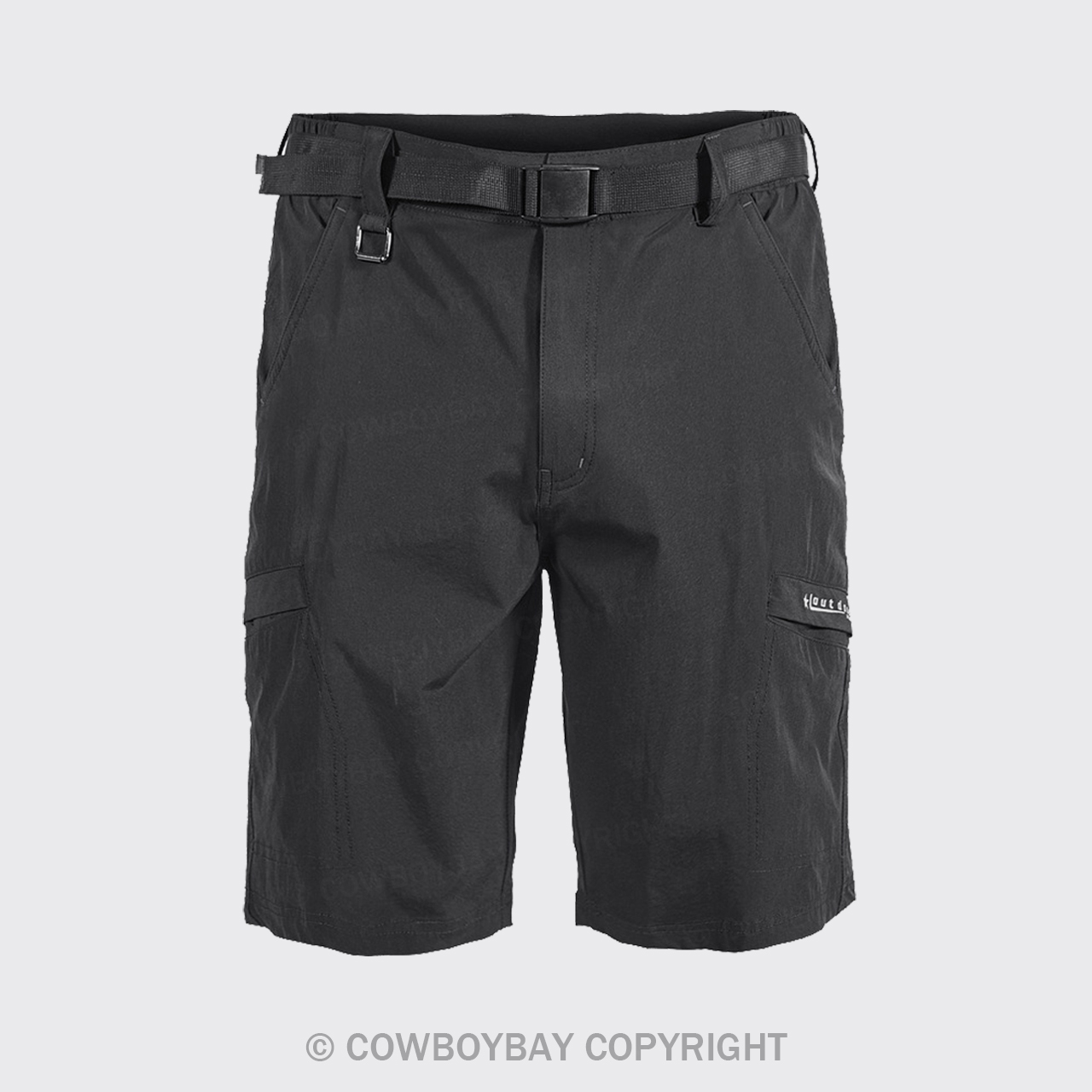 Men's Black Multi-Pocket Quick-Drying Shorts