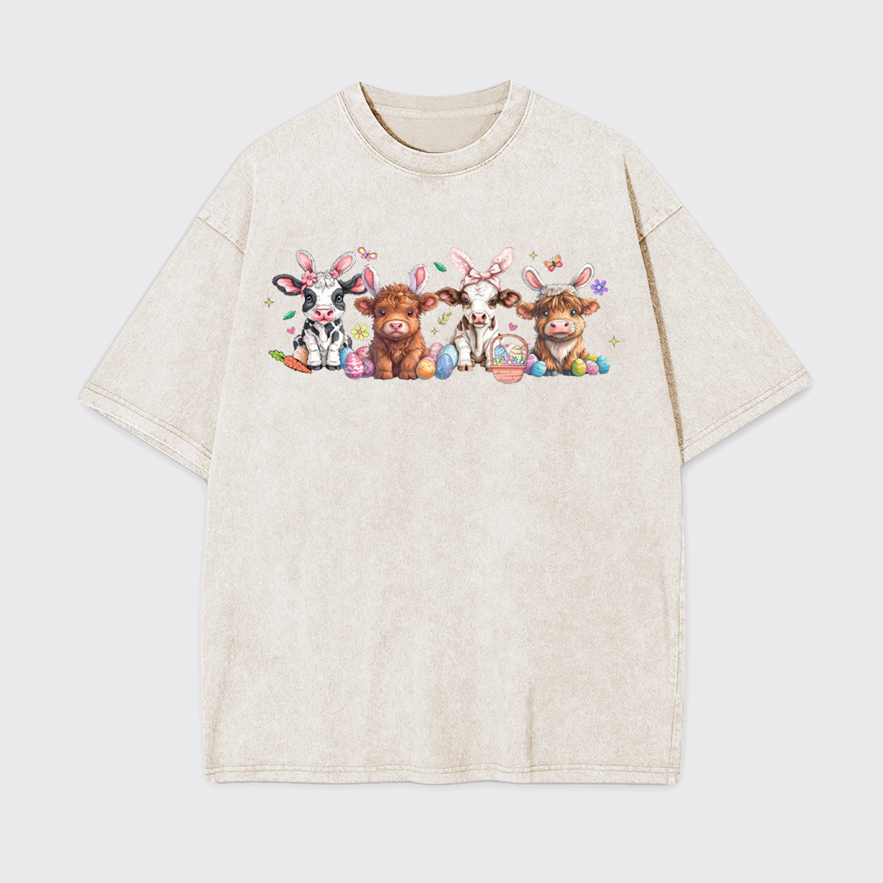 Easter Day Cow Garment-dye Tees