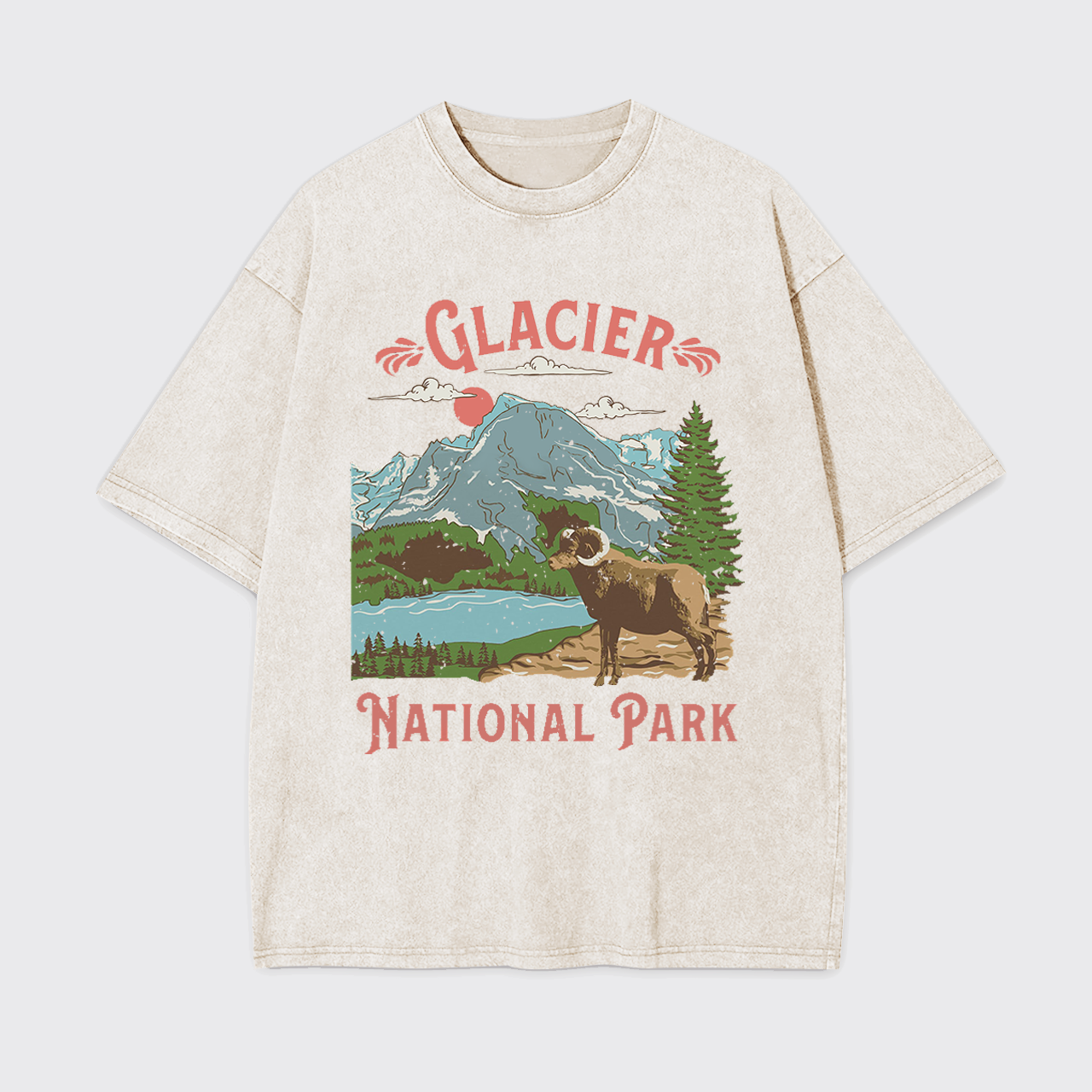 Glacier National Hiking Garment-dye Tees
