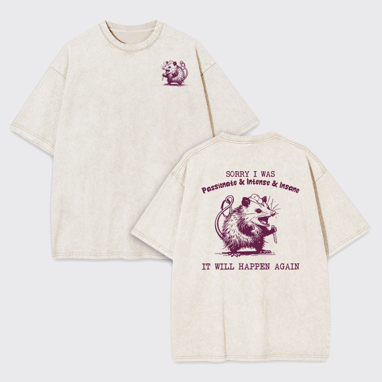 Sorry I Was Passionate&Intense&Insane Garment-dye Tees