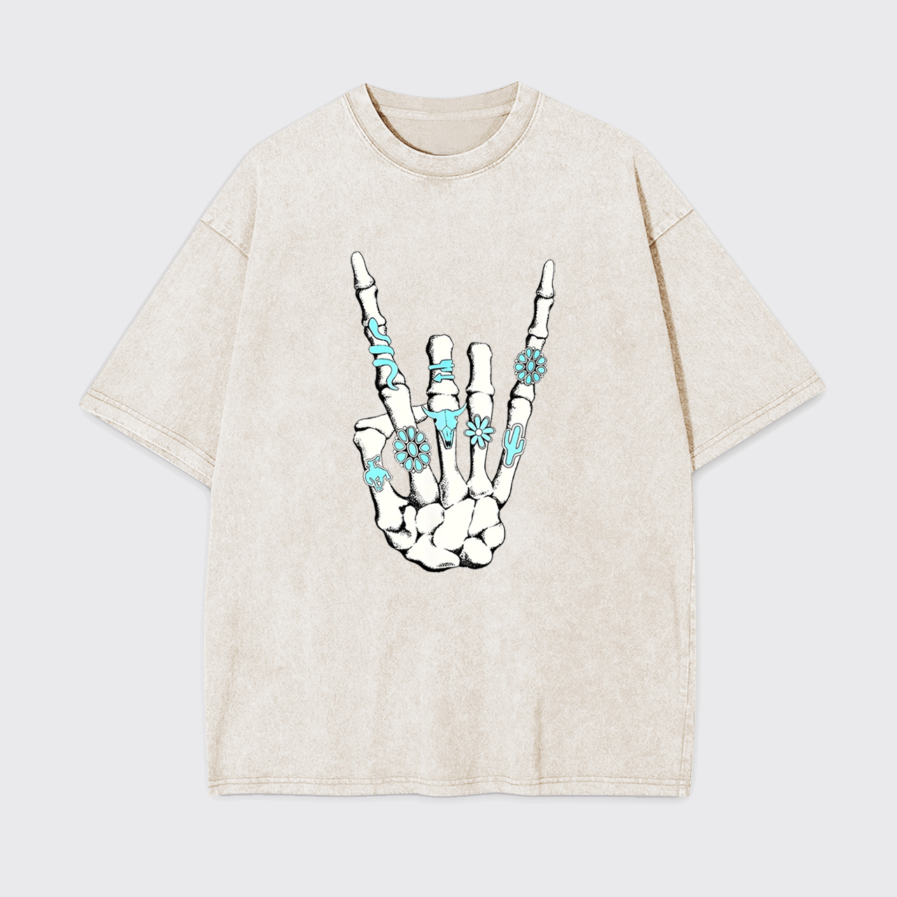 Western Rock On Skeleton Garment-dye Tees