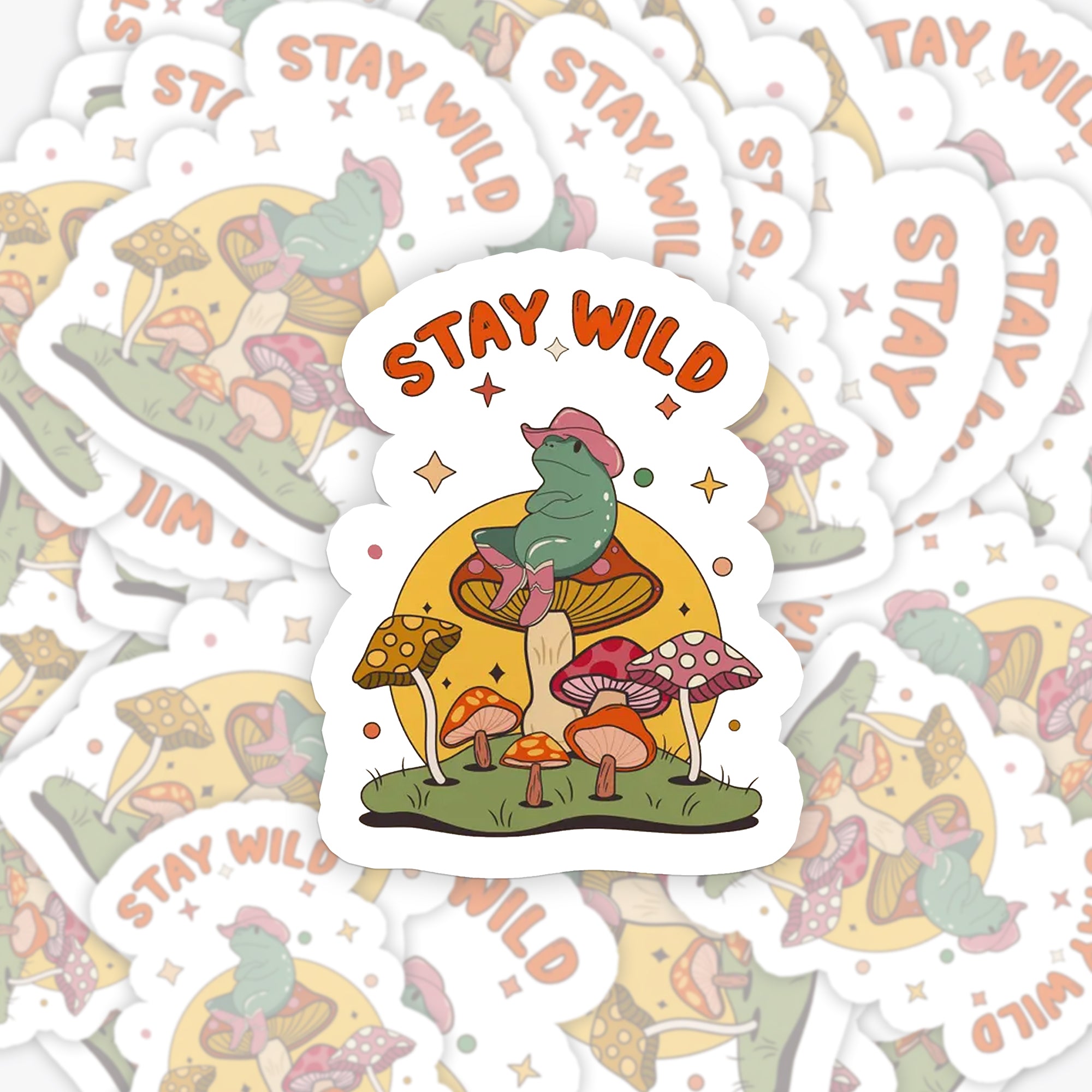 Funny Frog-Stay Wild_Cowboybay Sticker
