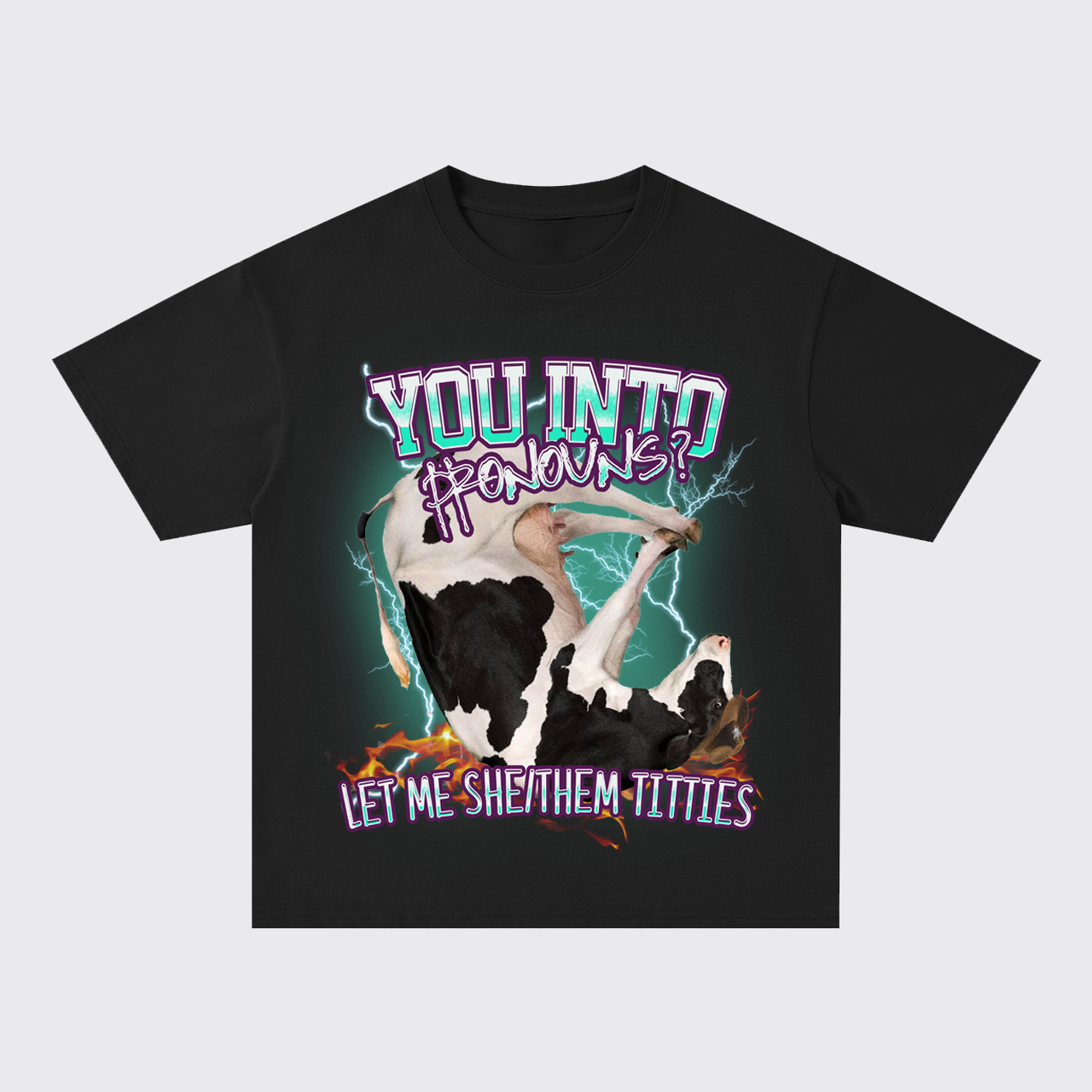 You Into Pronouns Let Me She/Them Titties Oversize T-Shirts