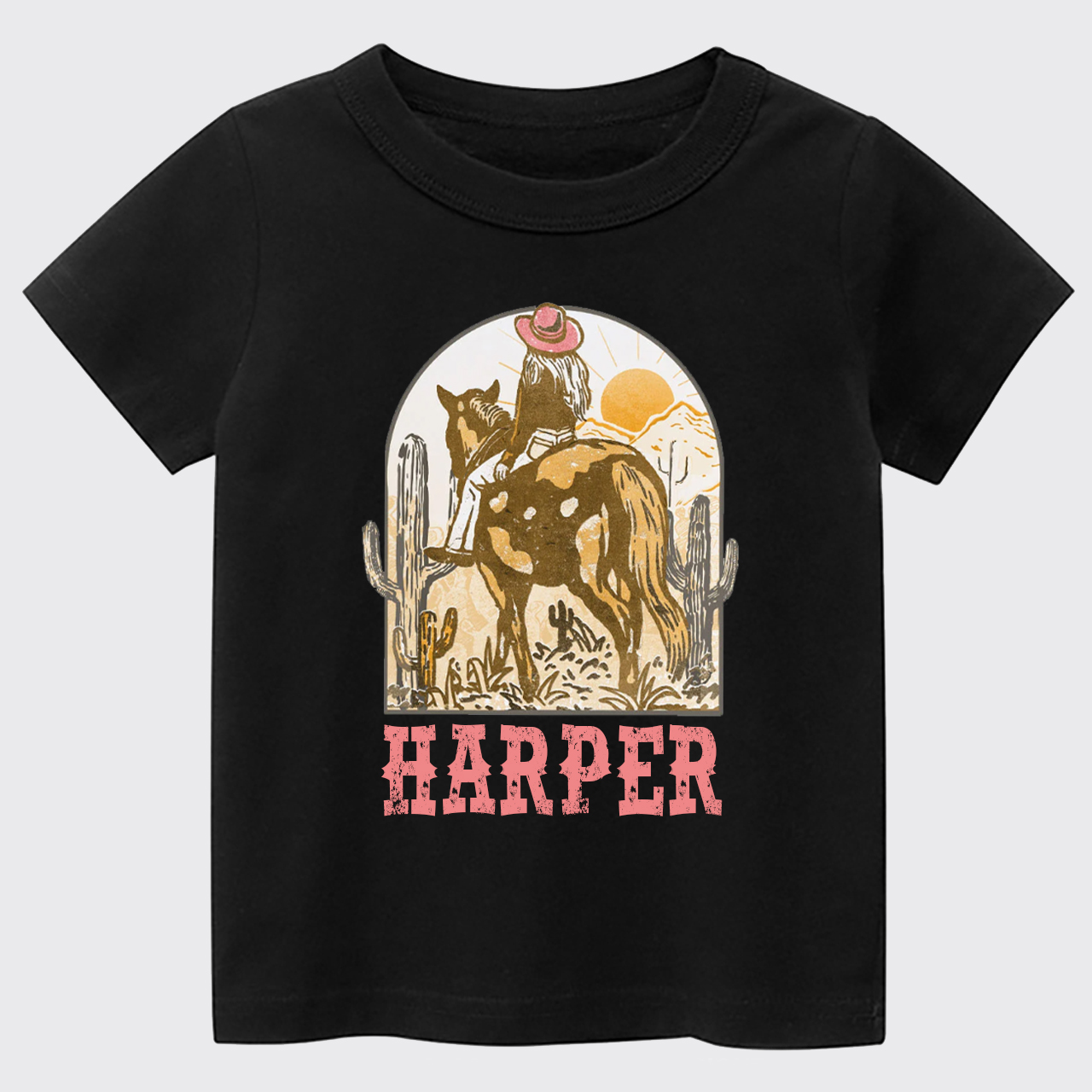 Personalized Pink Cowgirl Kids T-shirt