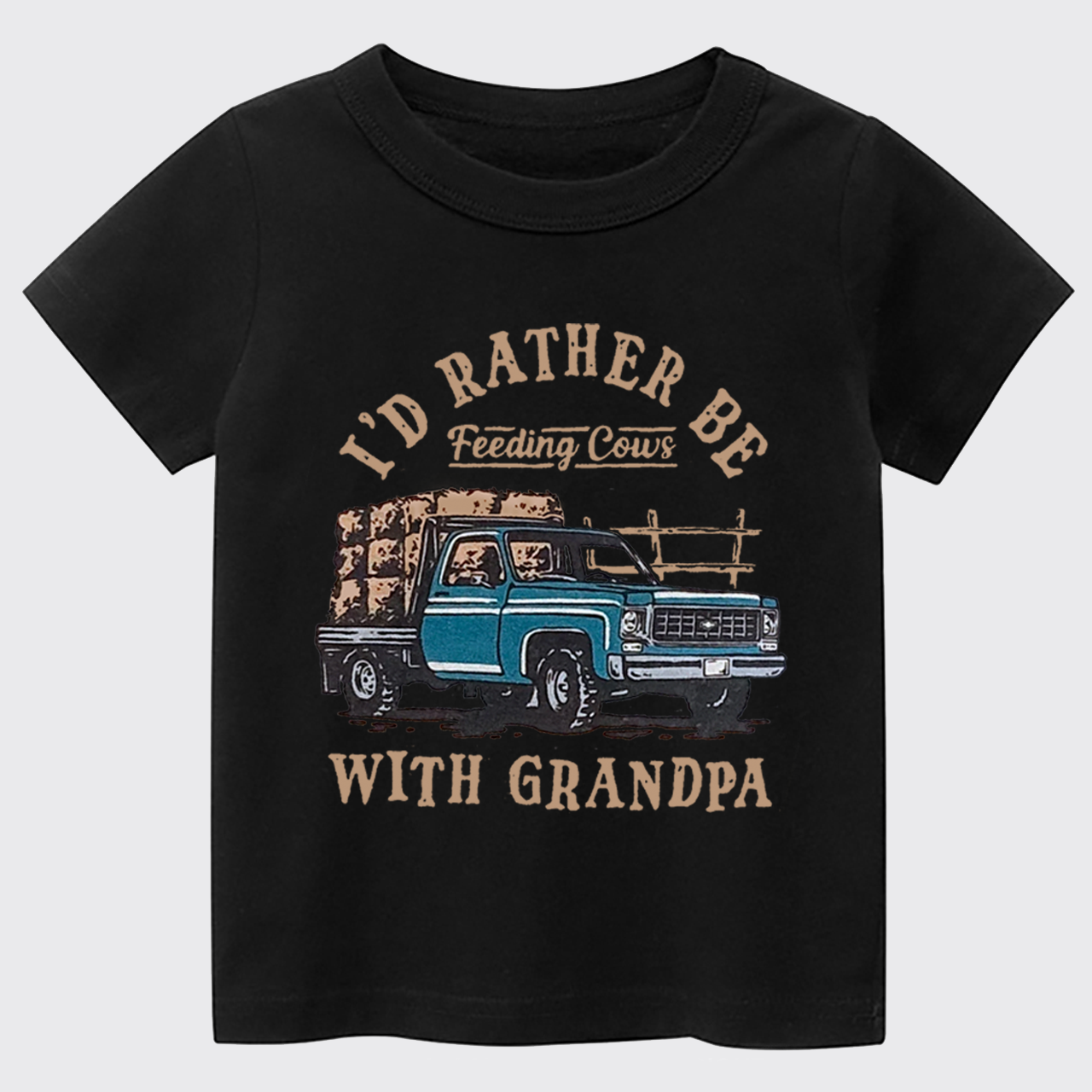 I'd Rather Be Feeding Cows With Grandpa Kids T-shirt