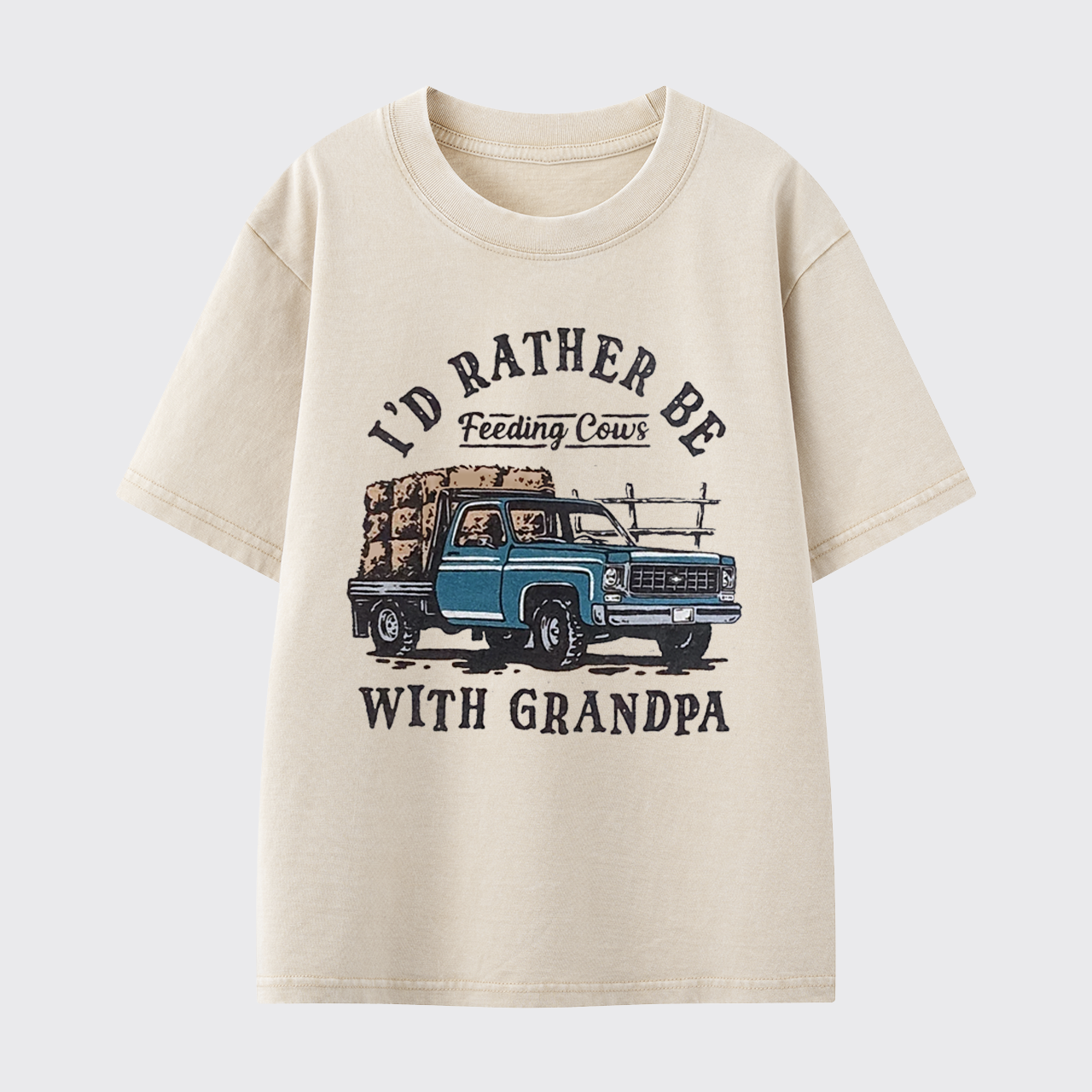 I'd Rather Be Feeding Cows With Grandpa Washed Toddler T-shirt