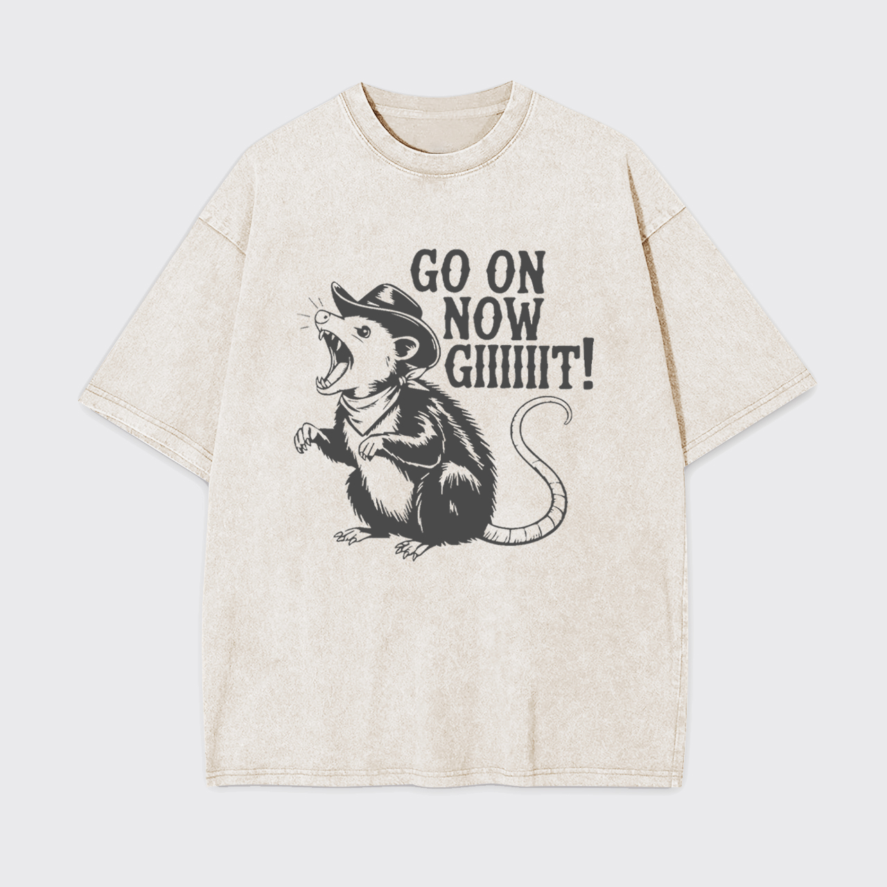 Go On Now Screaming Rat Garment-dye Tees