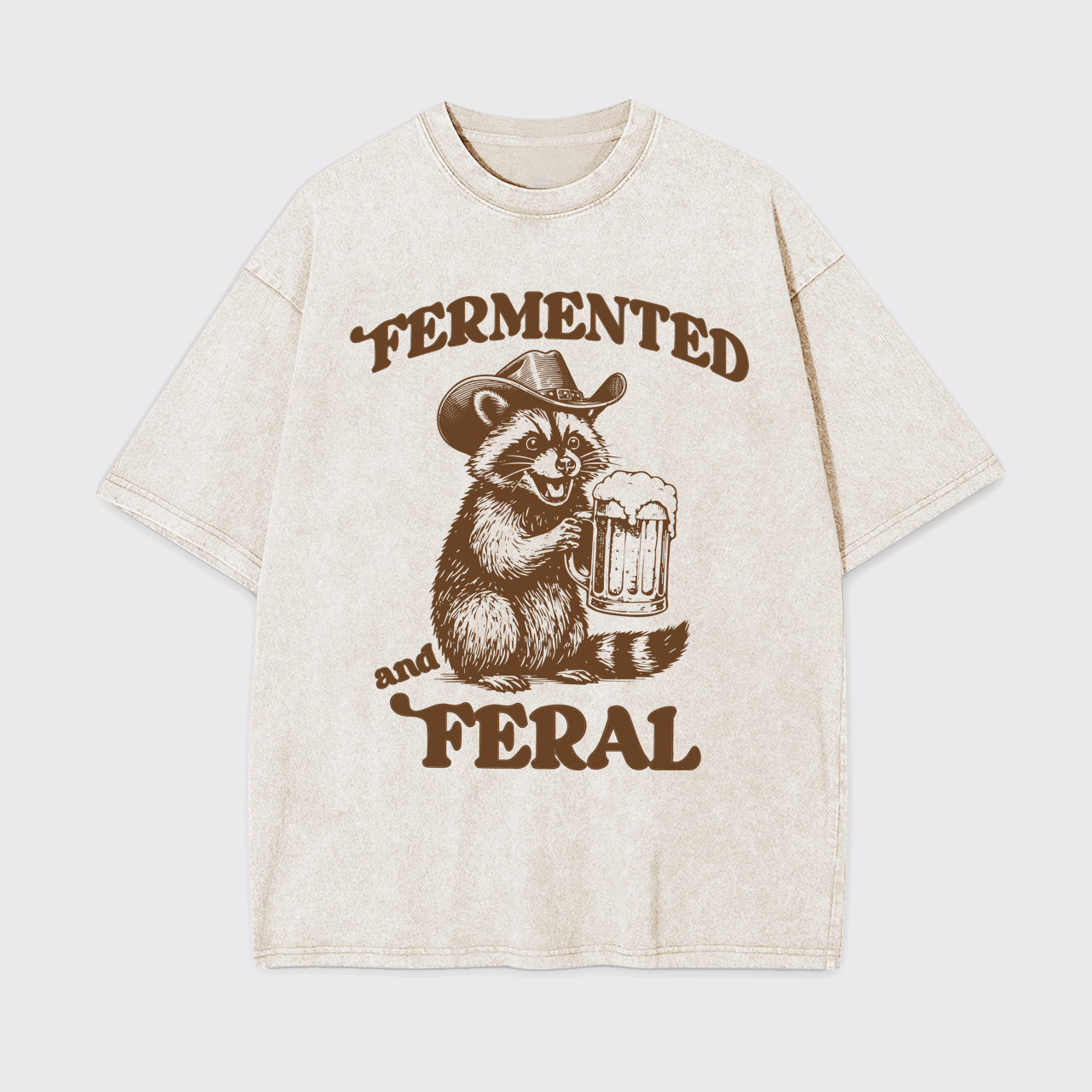 Fermented And Feral Funny Raccoon Garment-dye Tees