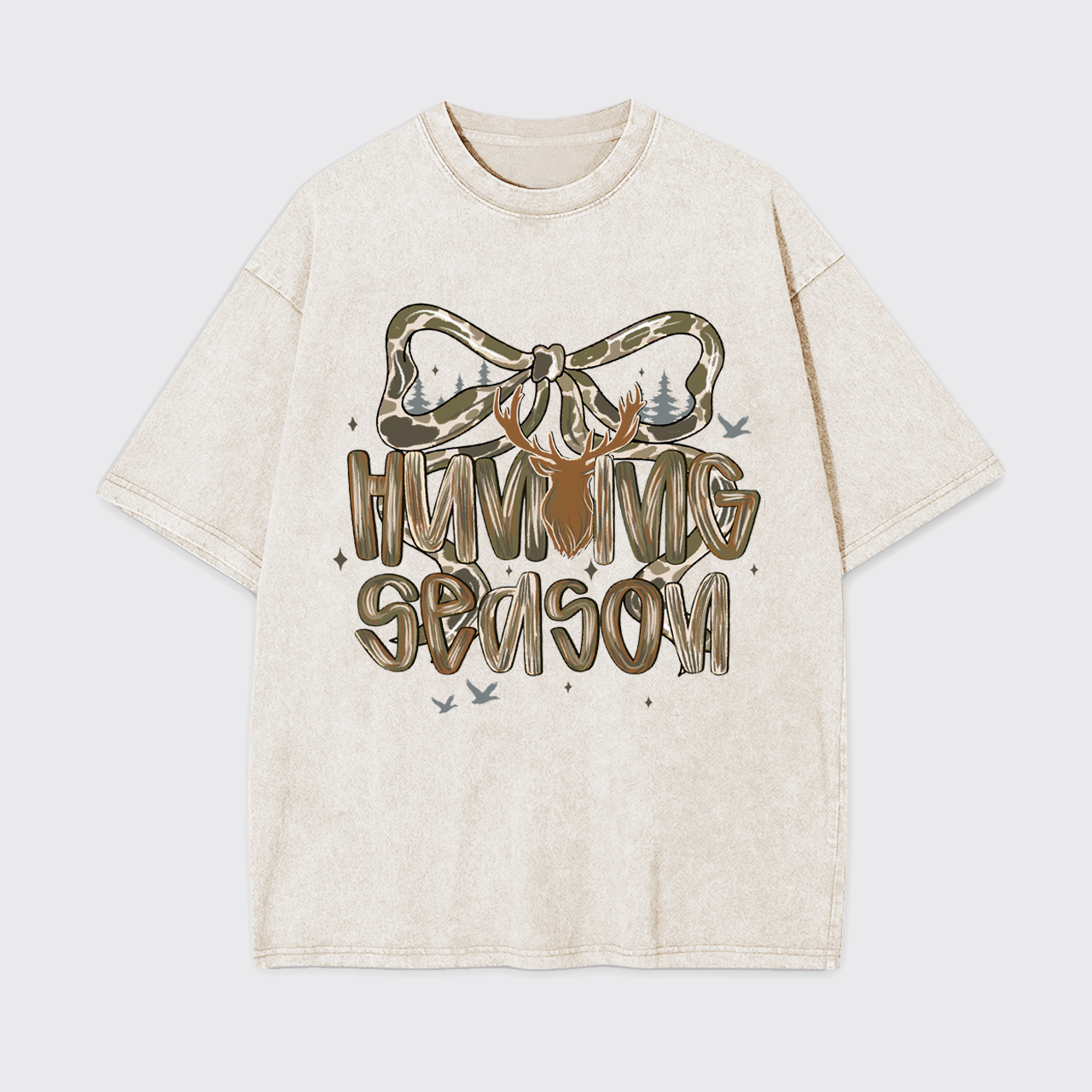 Hunting Season Camo Deer Garment-dye Tees