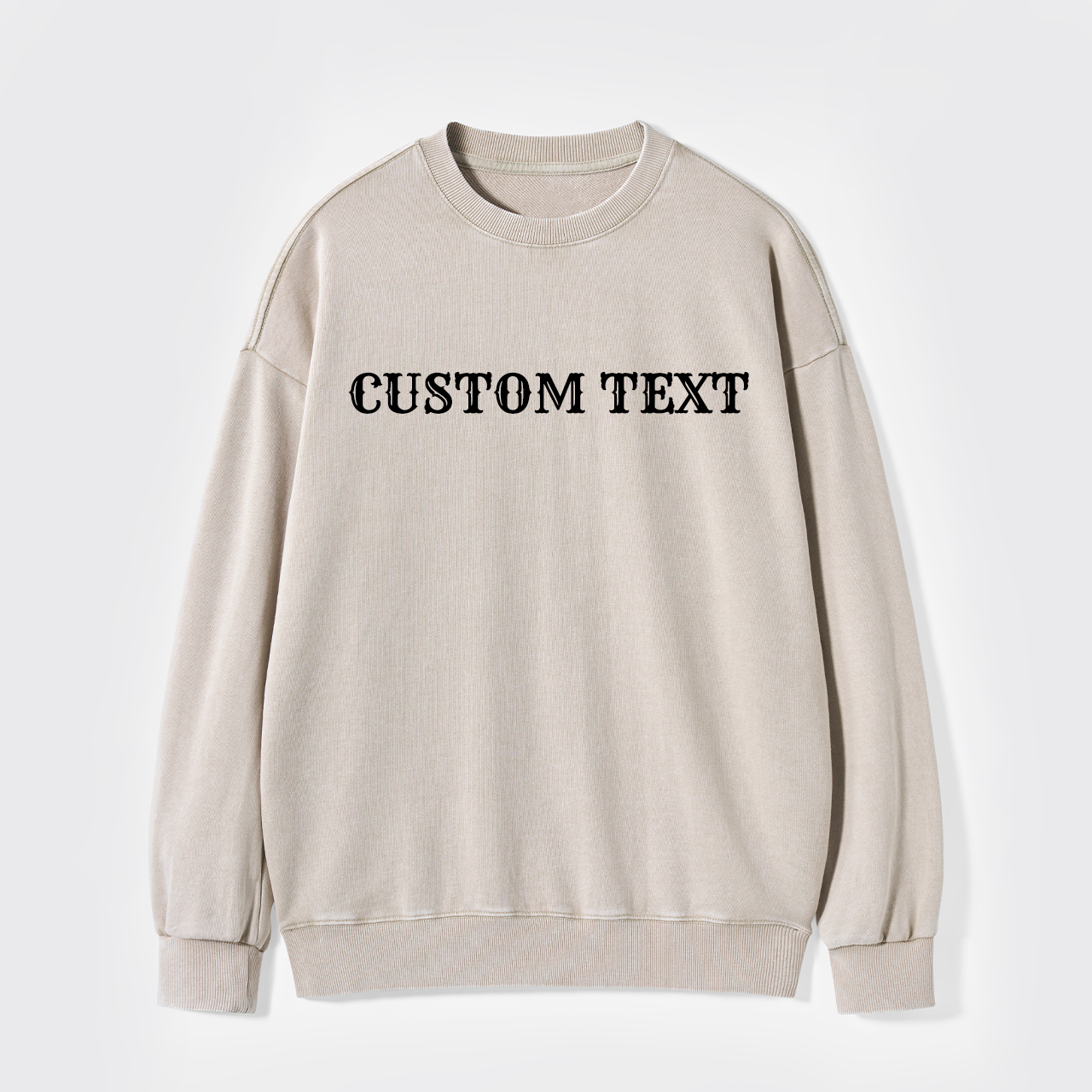 Custom Text Washed Sweatshirts