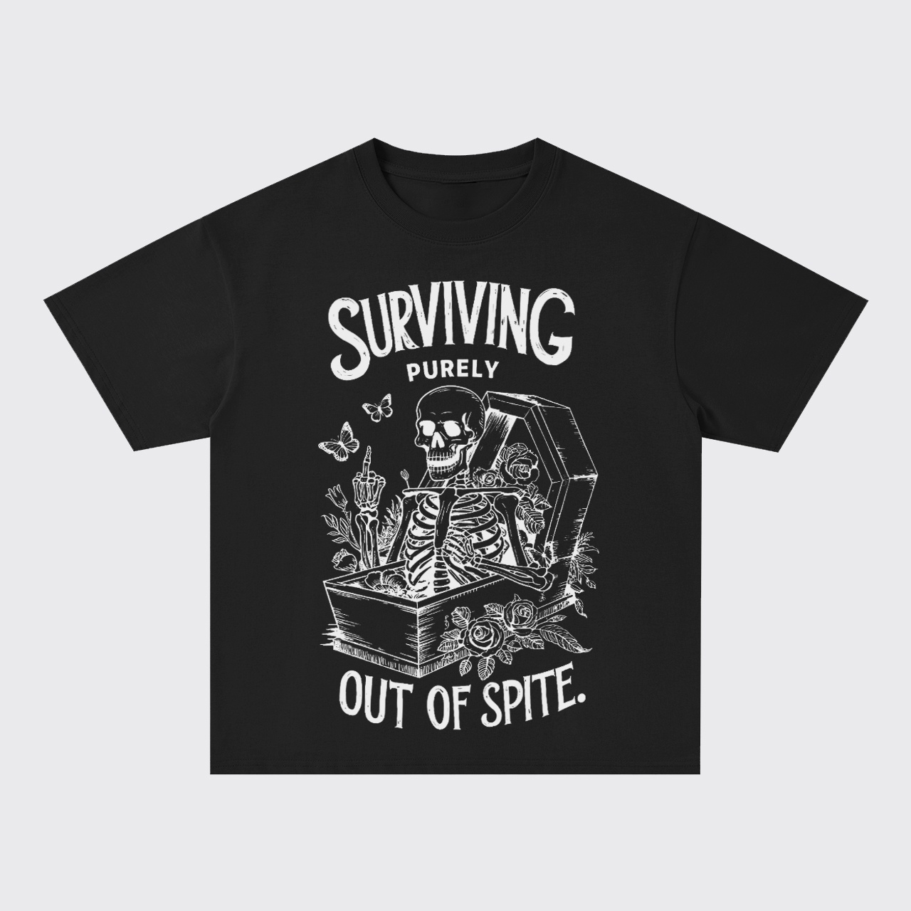 Surviving Purely Out Of Spite Skeleton Oversize T-Shirts