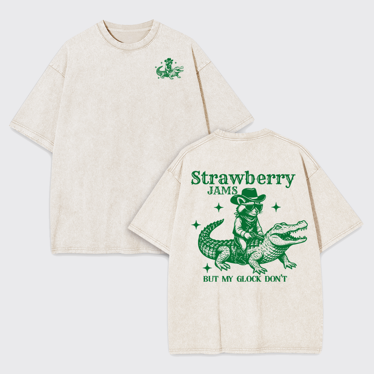 Snarky Sayings-Strawberry Jams But My Glock Don't Garment-dye Tees