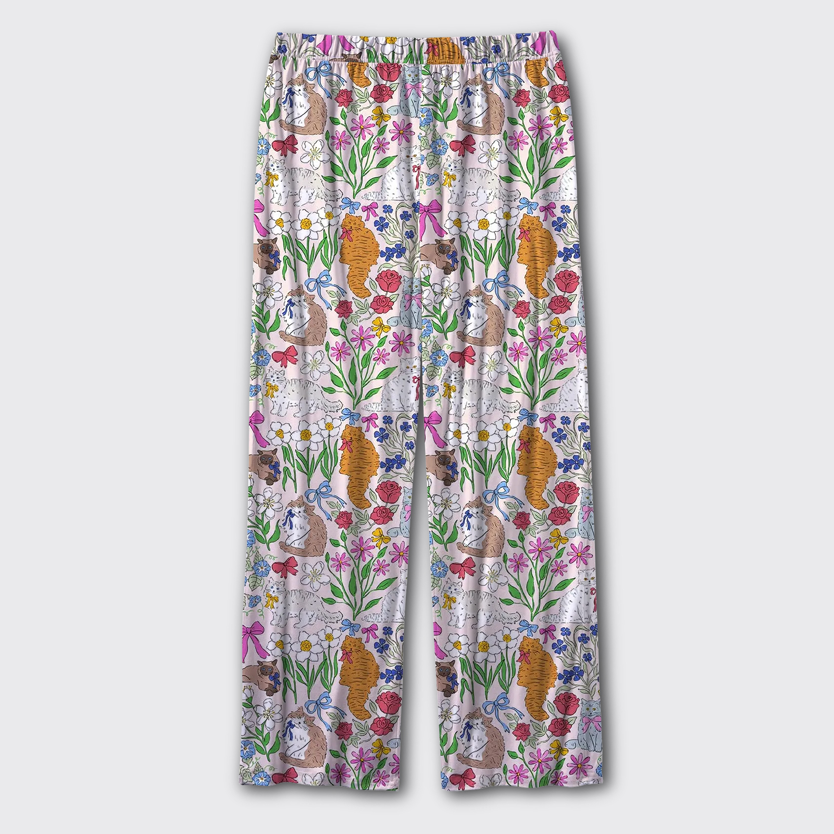 Colorful Garden Cats Pajama Pants