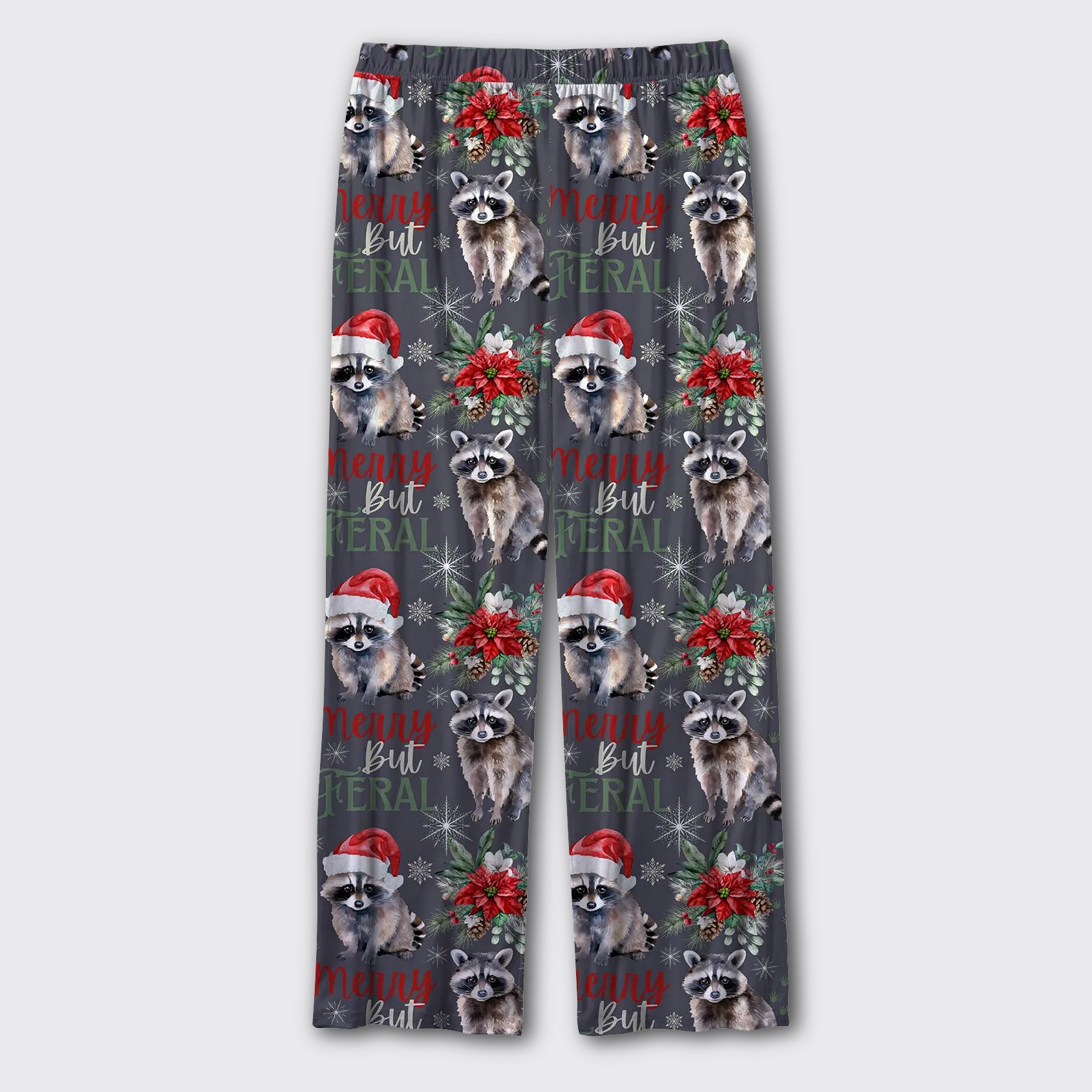 Merry Christmas Feral Raccoon Pajama Pants