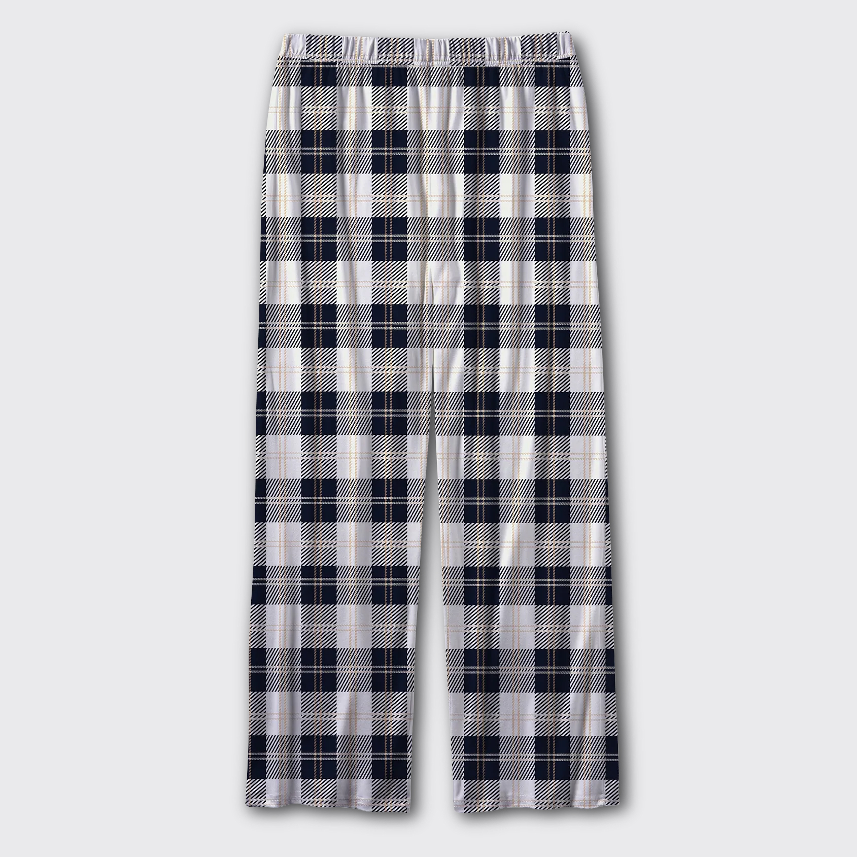 Navy and White Plaid Pajama Pants