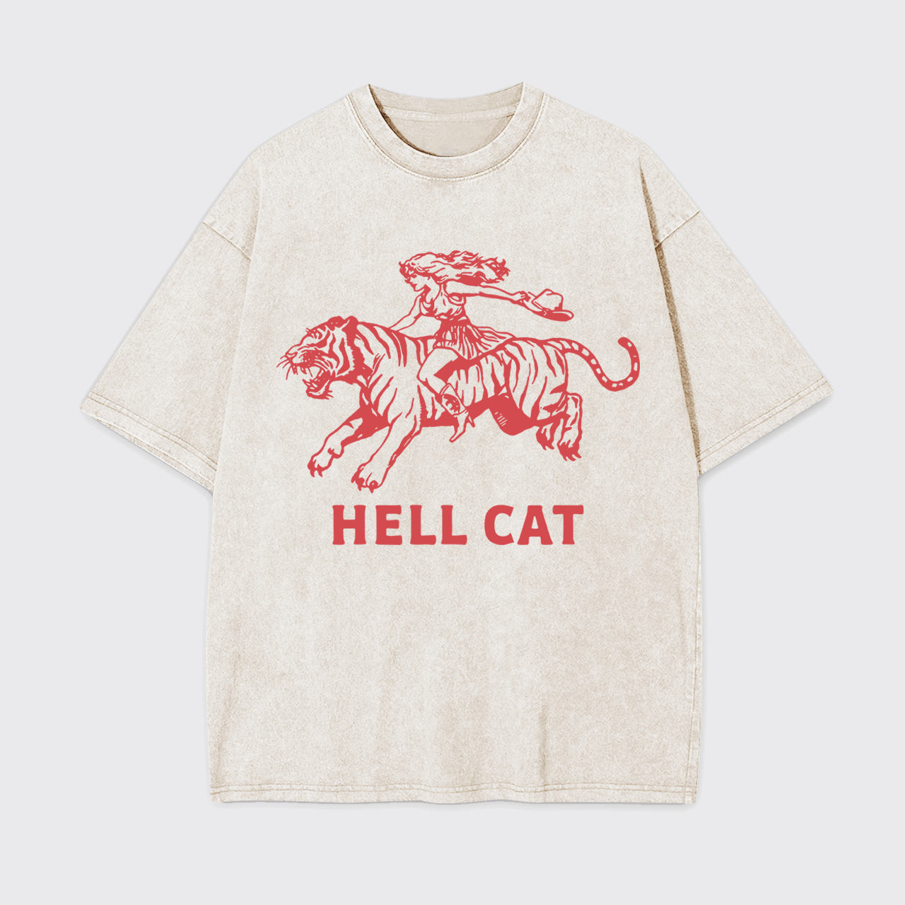 Retro Cowgirl Hell Cat Garment-dye Tees