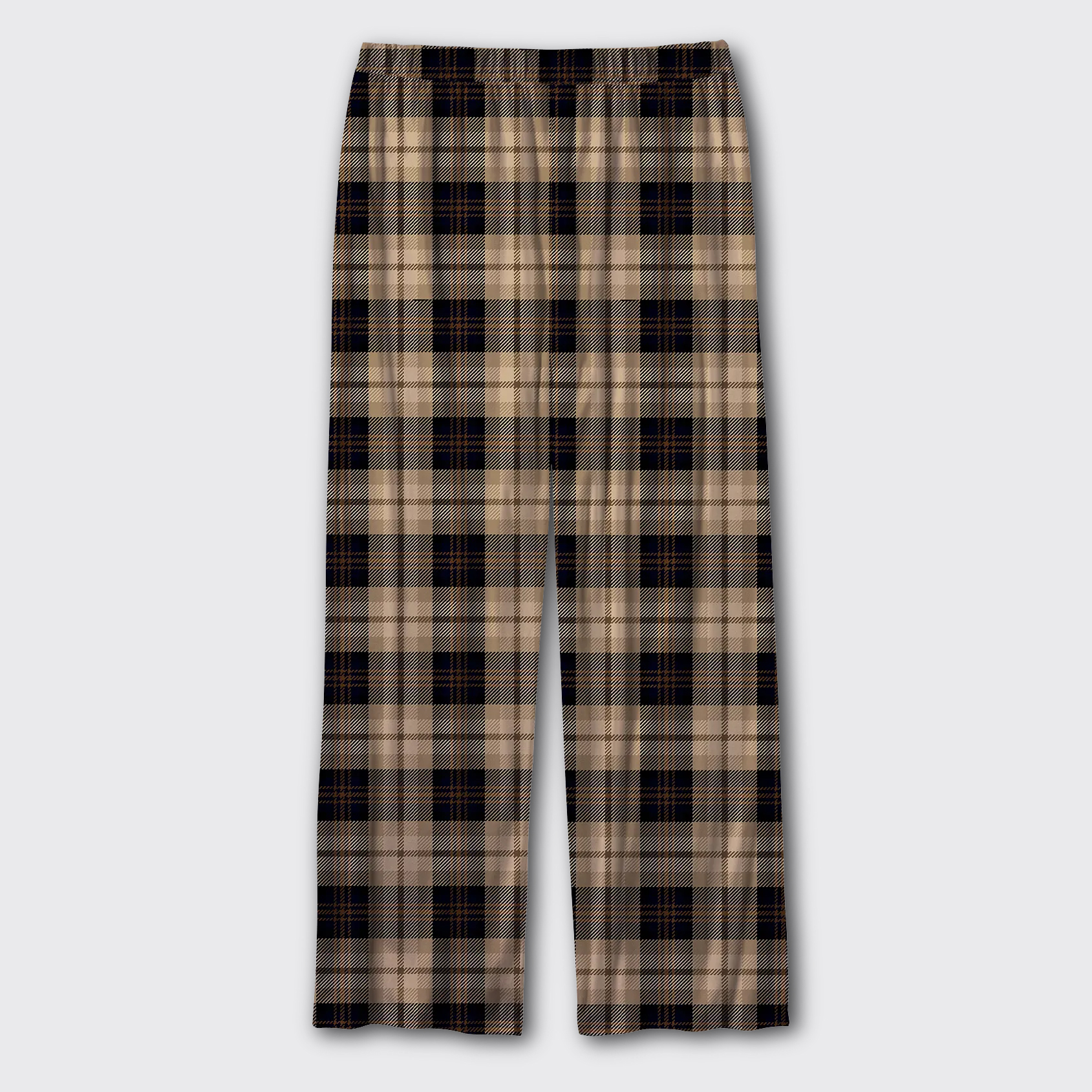 Beige Plaid Pajama Pants
