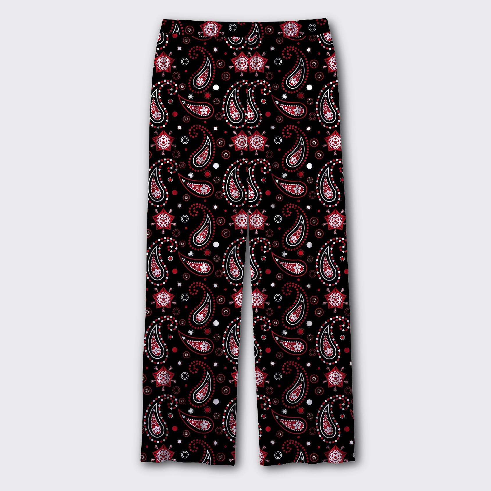 Black Red Paisley Pajama Pants