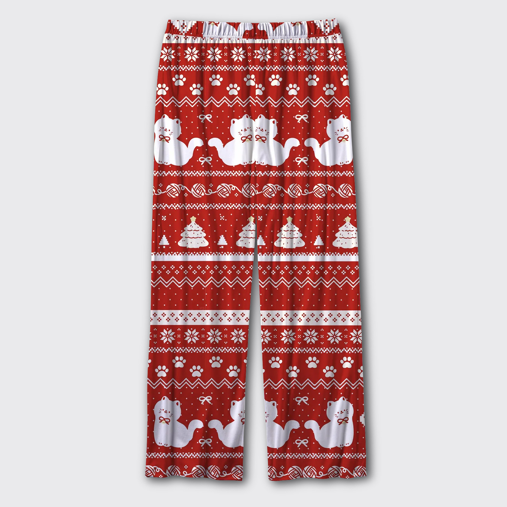 Christmas Cat Red Pajama Pants