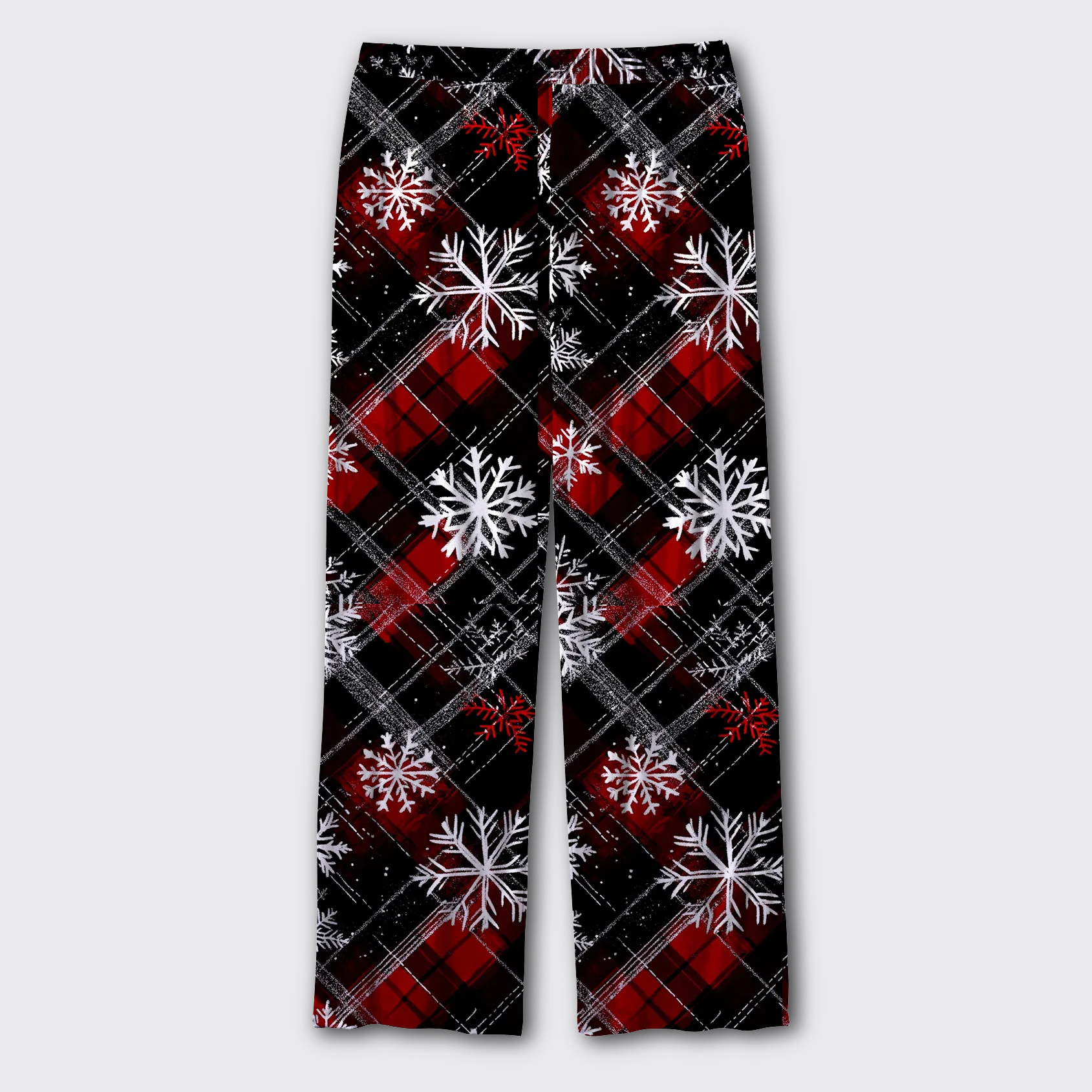 Crimson Snowflake Plaid Pajama Pants