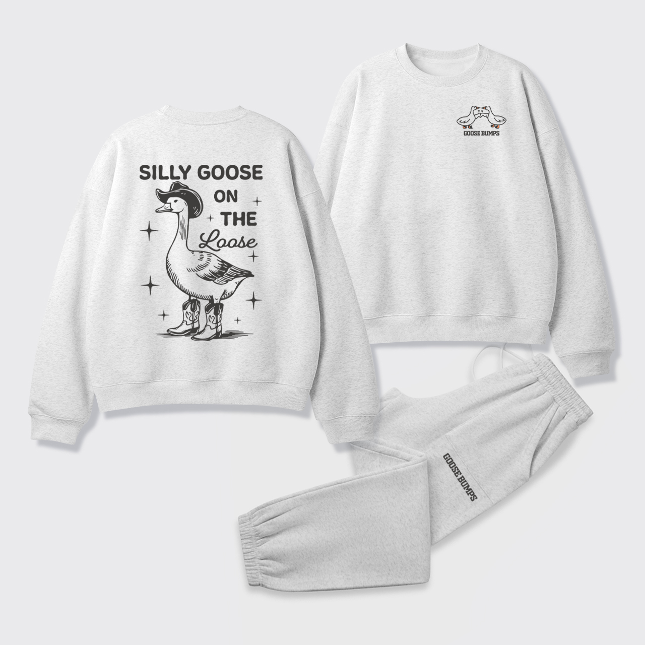 Silly Goose Fleece Sweatshirt Set