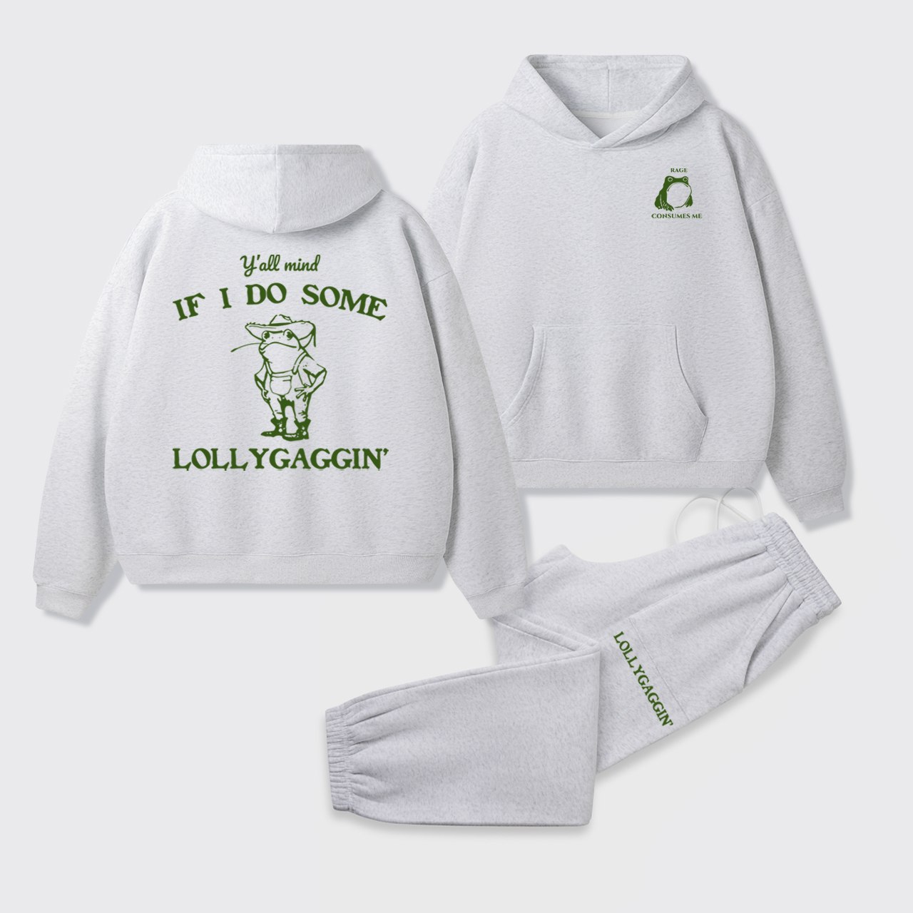 Rage Consumes Me Fleece Hoodie Set