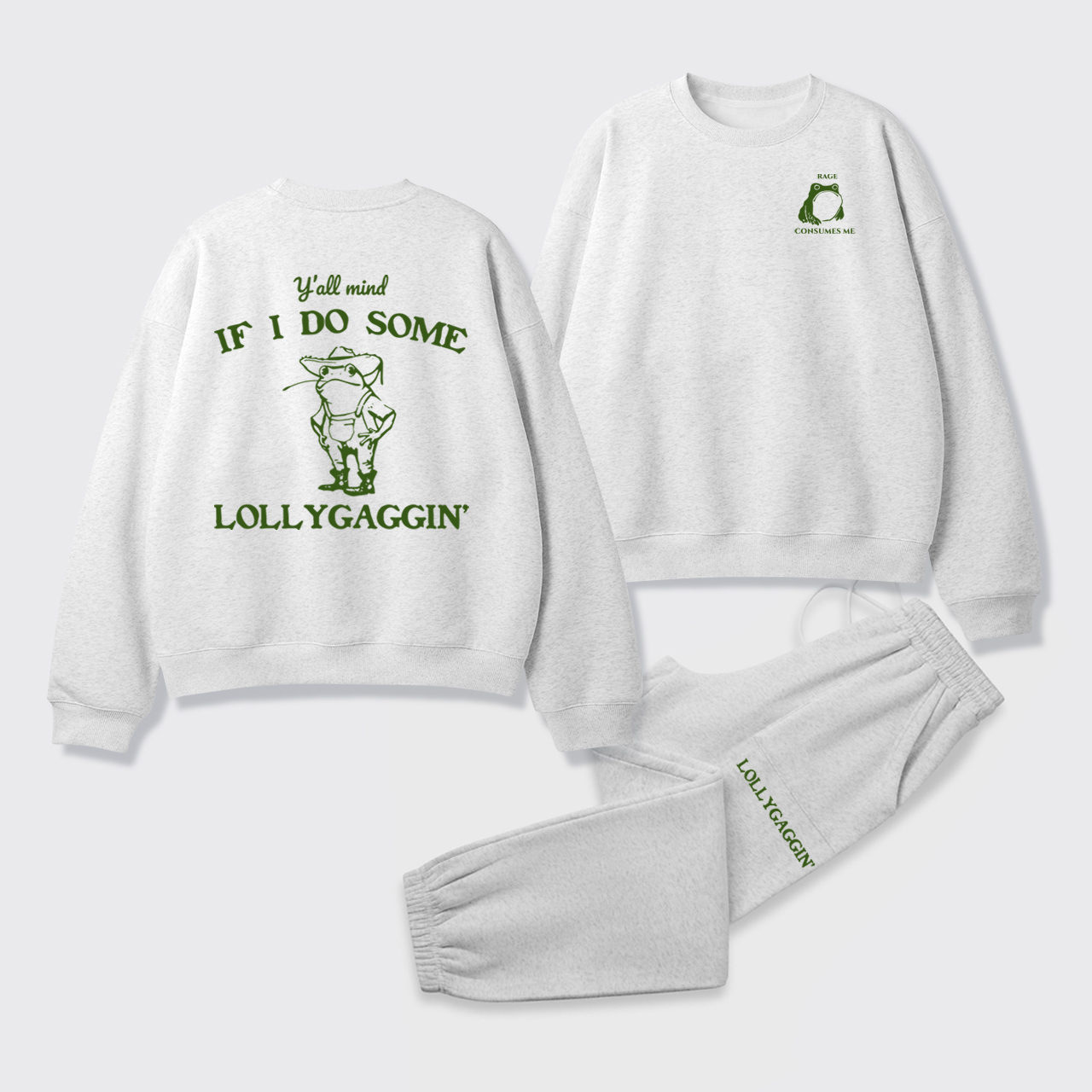 Rage Consumes Me Fleece Sweatshirt Set