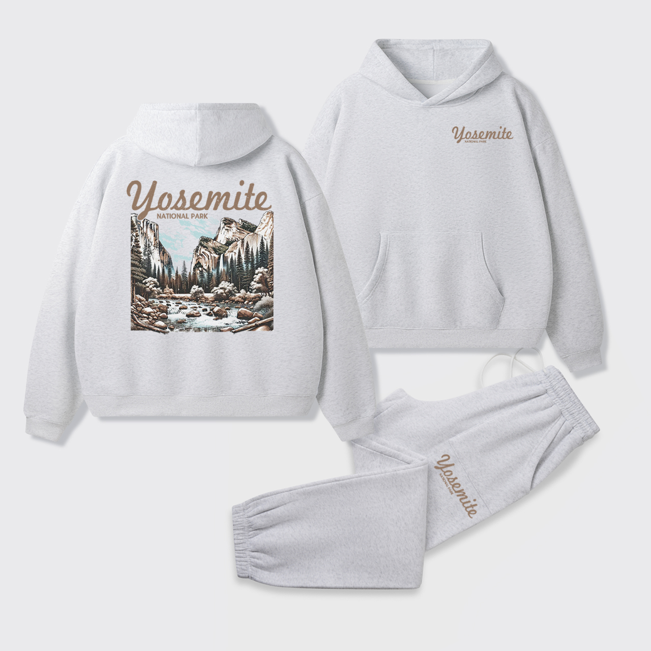 Vintage Yosemite National Park Fleece Hoodie Set