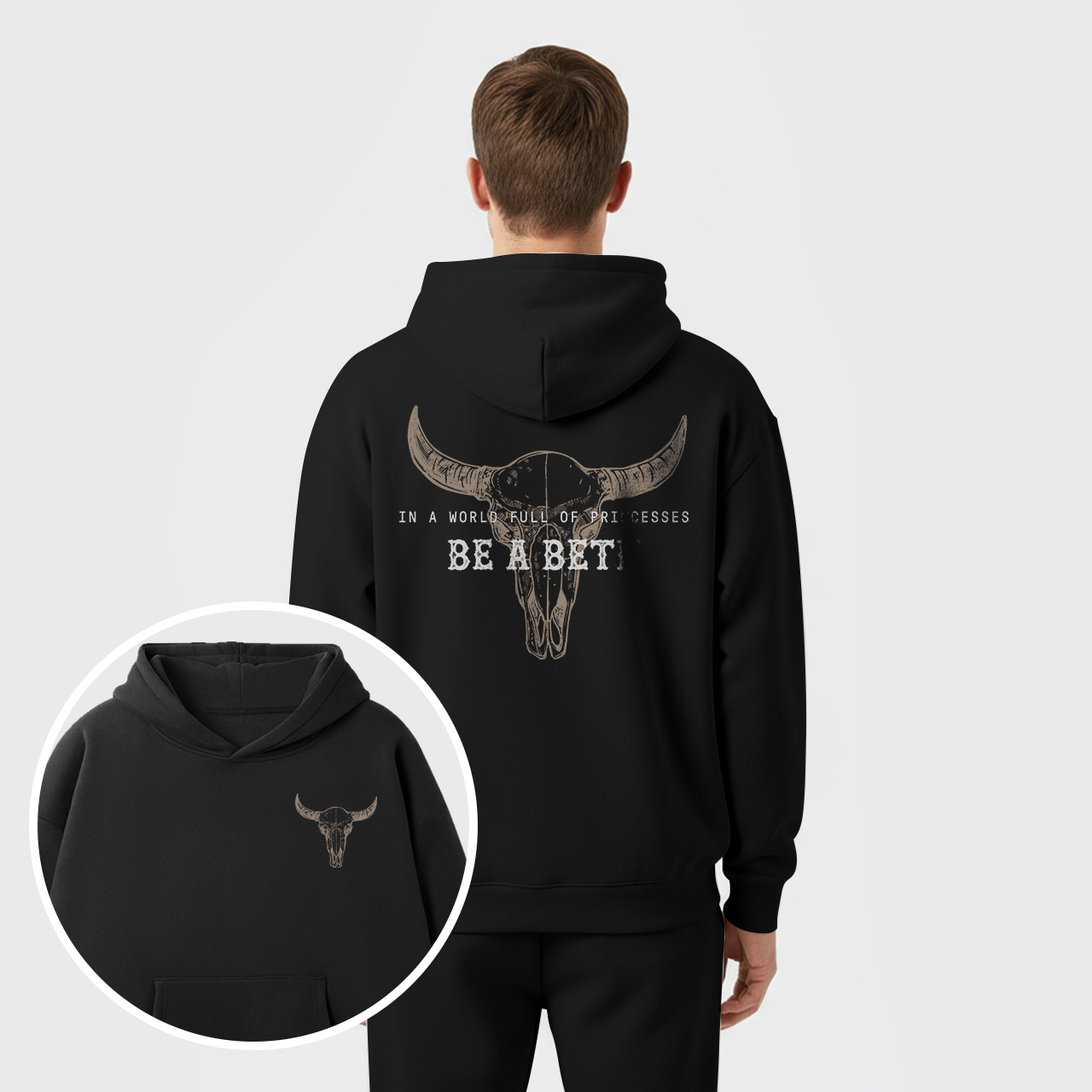 Boho Cow Skull Fleece Hoodie Set