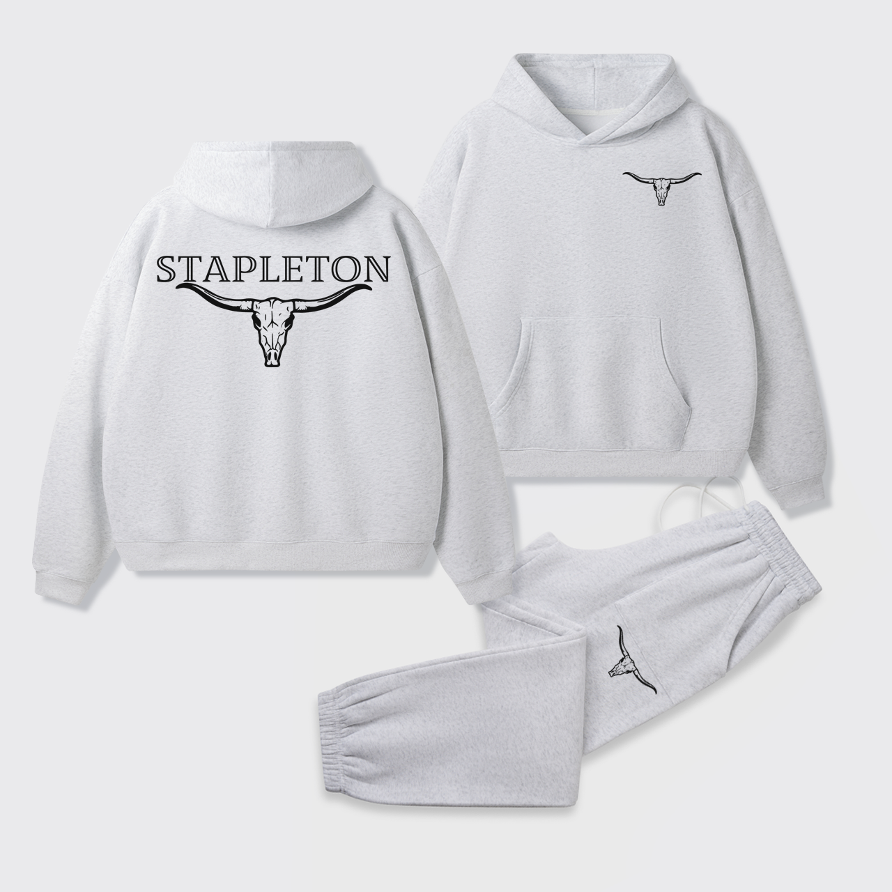 Cow Bull Fleece Hoodie Set