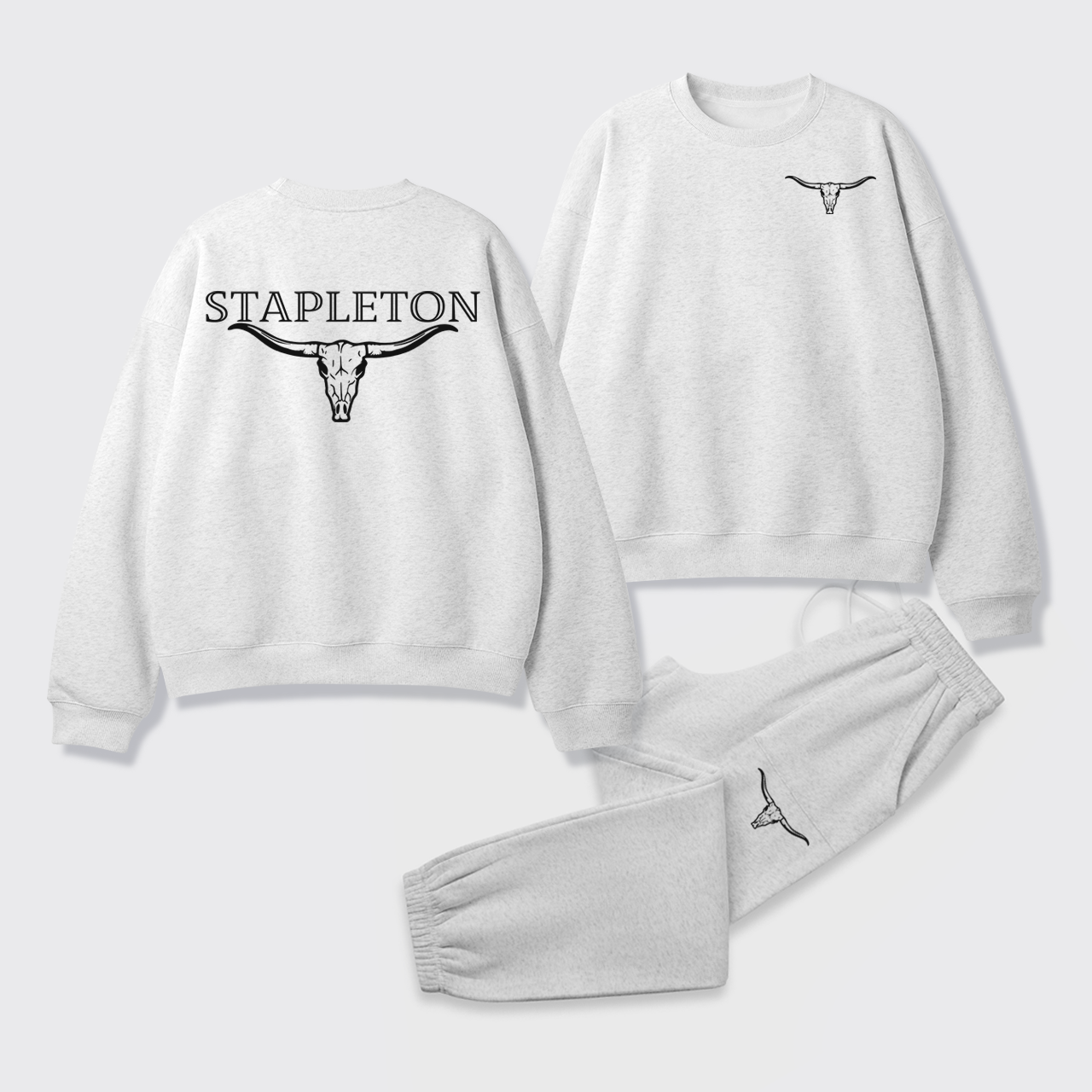 Cow Bull Fleece Sweatshirt Set