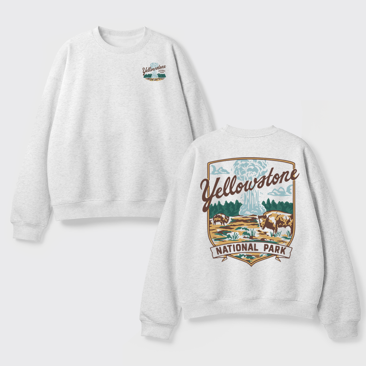 Yellowstone Vintage Illustration Fleece Sweatshirt