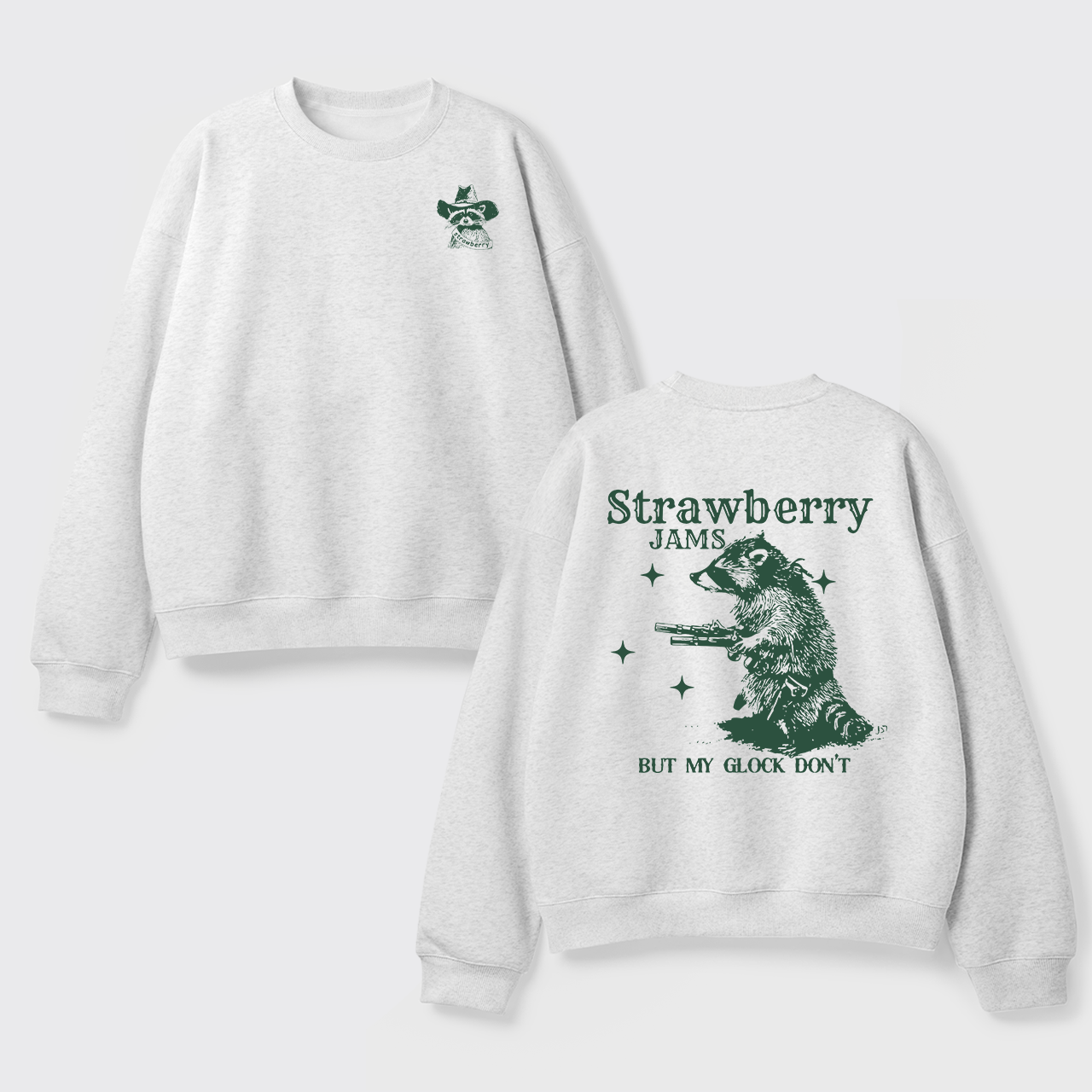Snarky Sayings-Strawberry Jams But My Glock Don't Fleece Sweatshirt