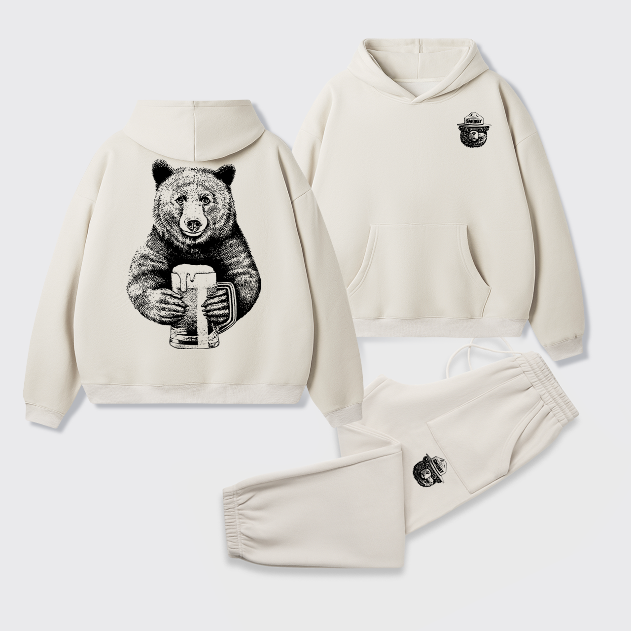 Smokey The Bear Fleece Hoodie Set