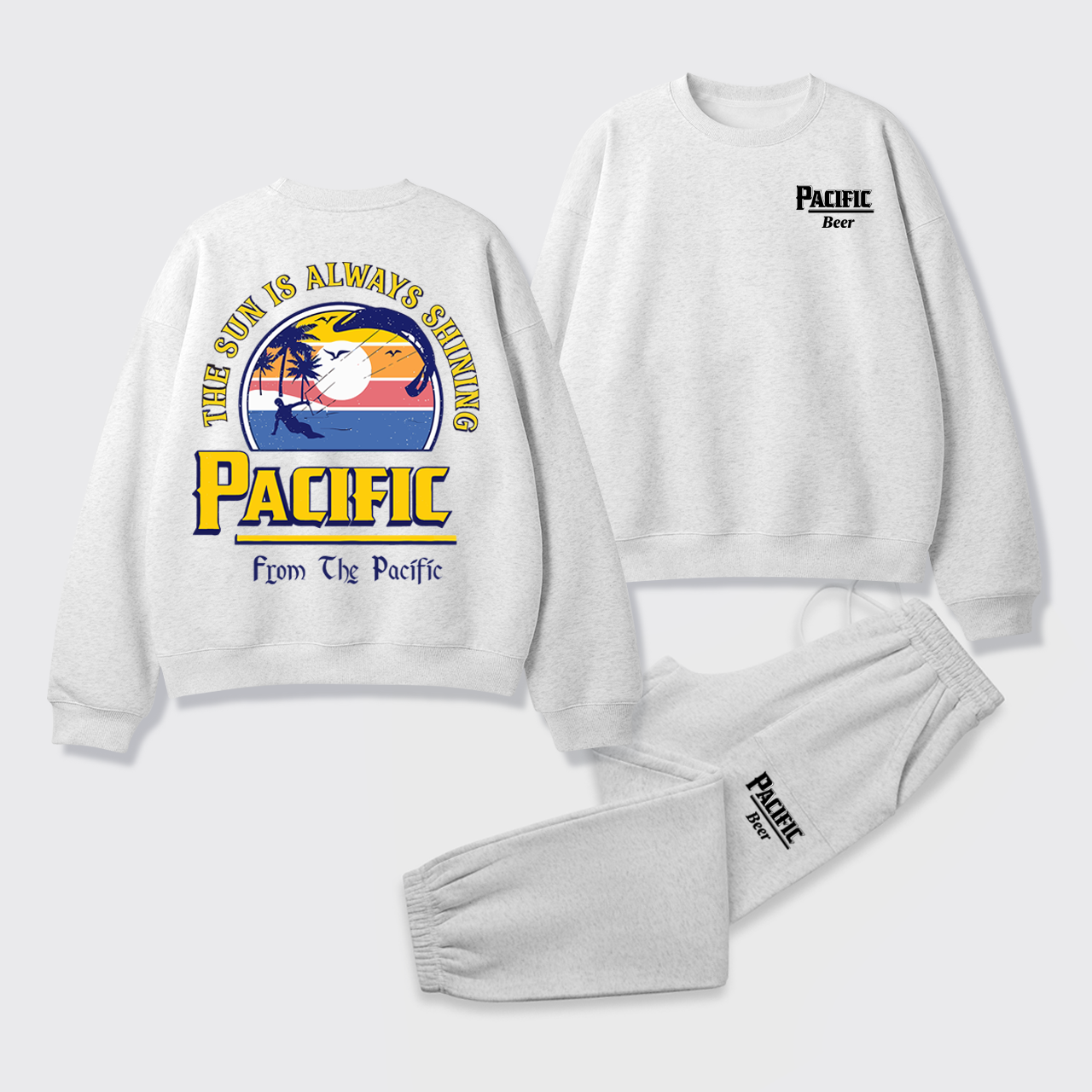 The Sun Always Shining Beer Fleece Sweatshirt Set