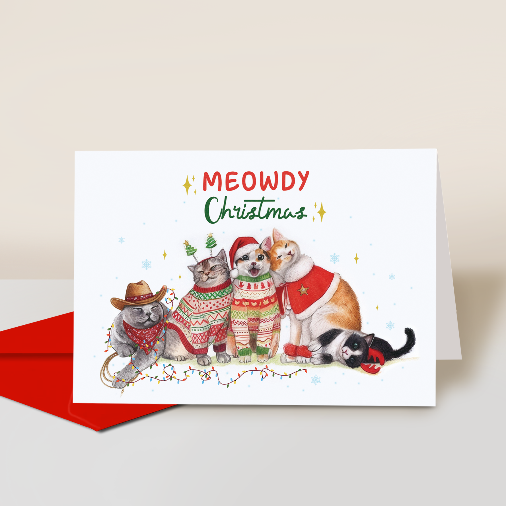 Meowy Christmas_Cowboybay Card