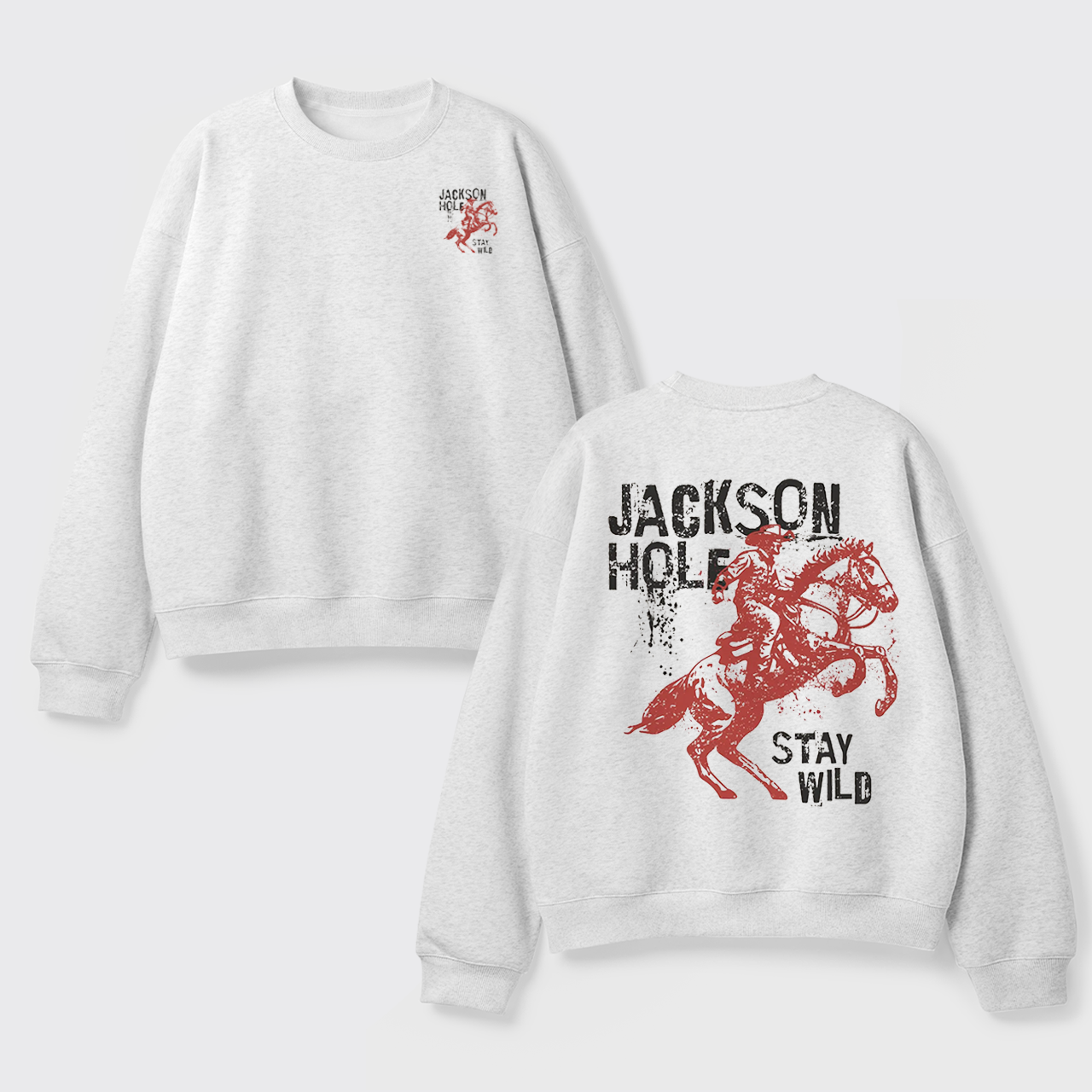 Retro Western Wildflower Wild Horses Fleece Sweatshirt