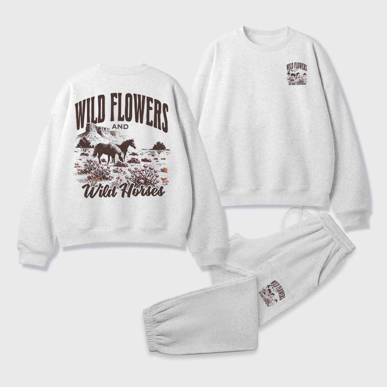 Western Stay Wild Fleece Sweatshirt Set