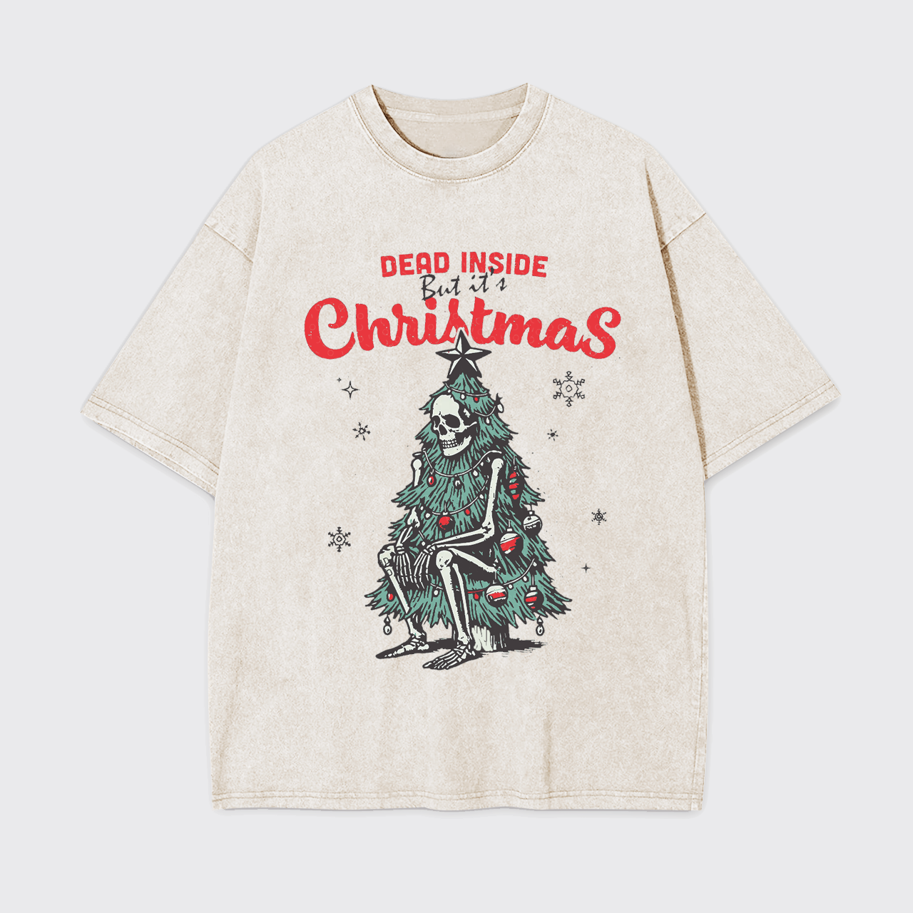 Dead Inside But it's Christmas Garment-dye Tees