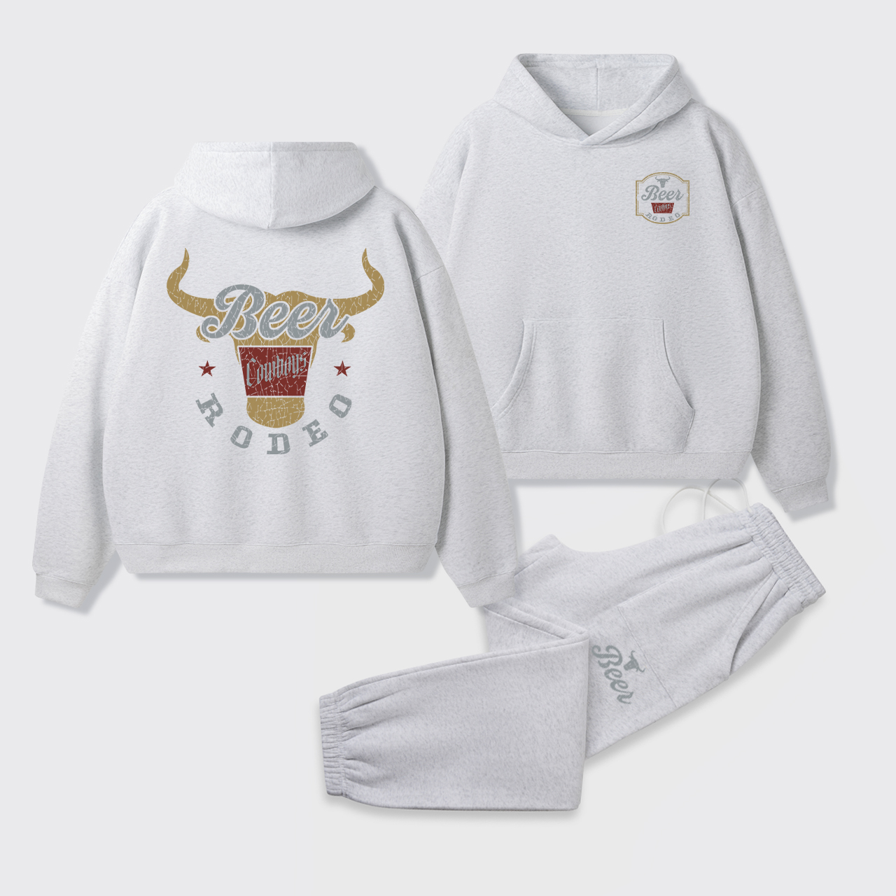 New Beer Rodeo Fleece Hoodie Set