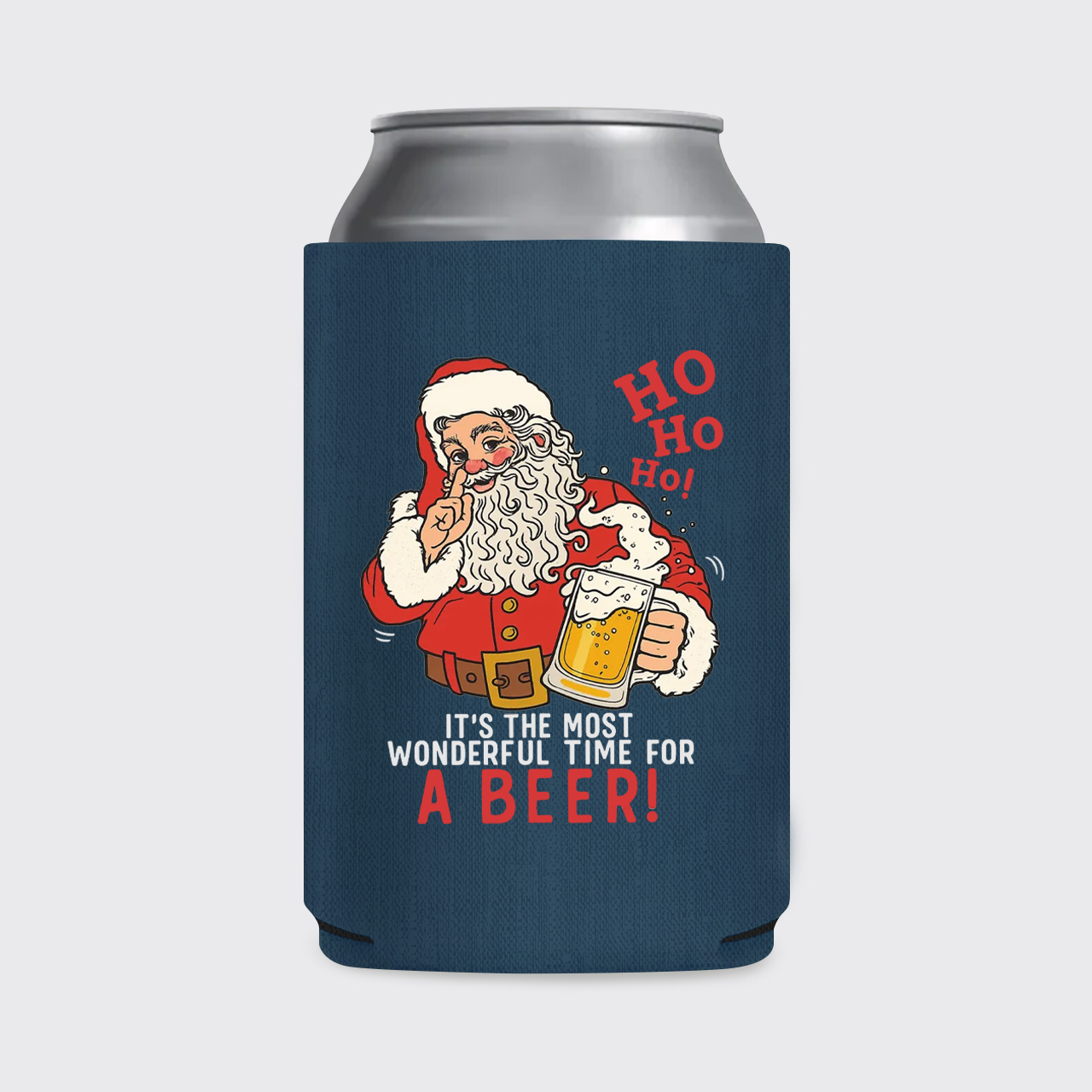 Santa Beer Christmas Koozie