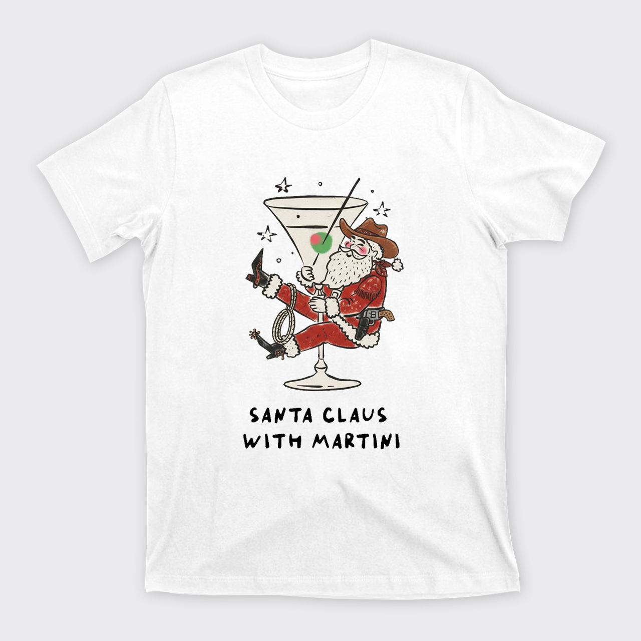 Santa Claus with Martini T-Shirts