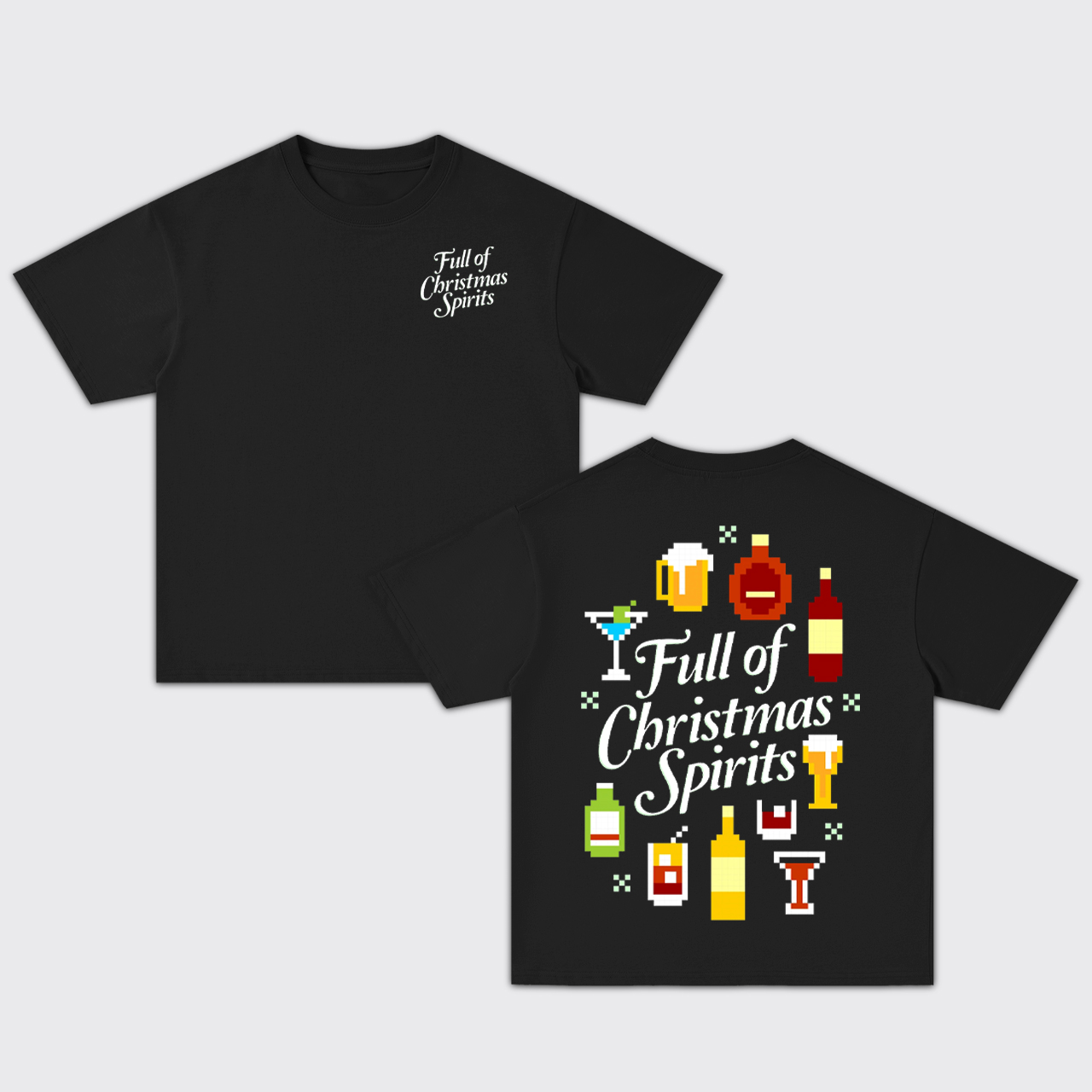 Full of Christmas Spirits Essential Oversize T-Shirts