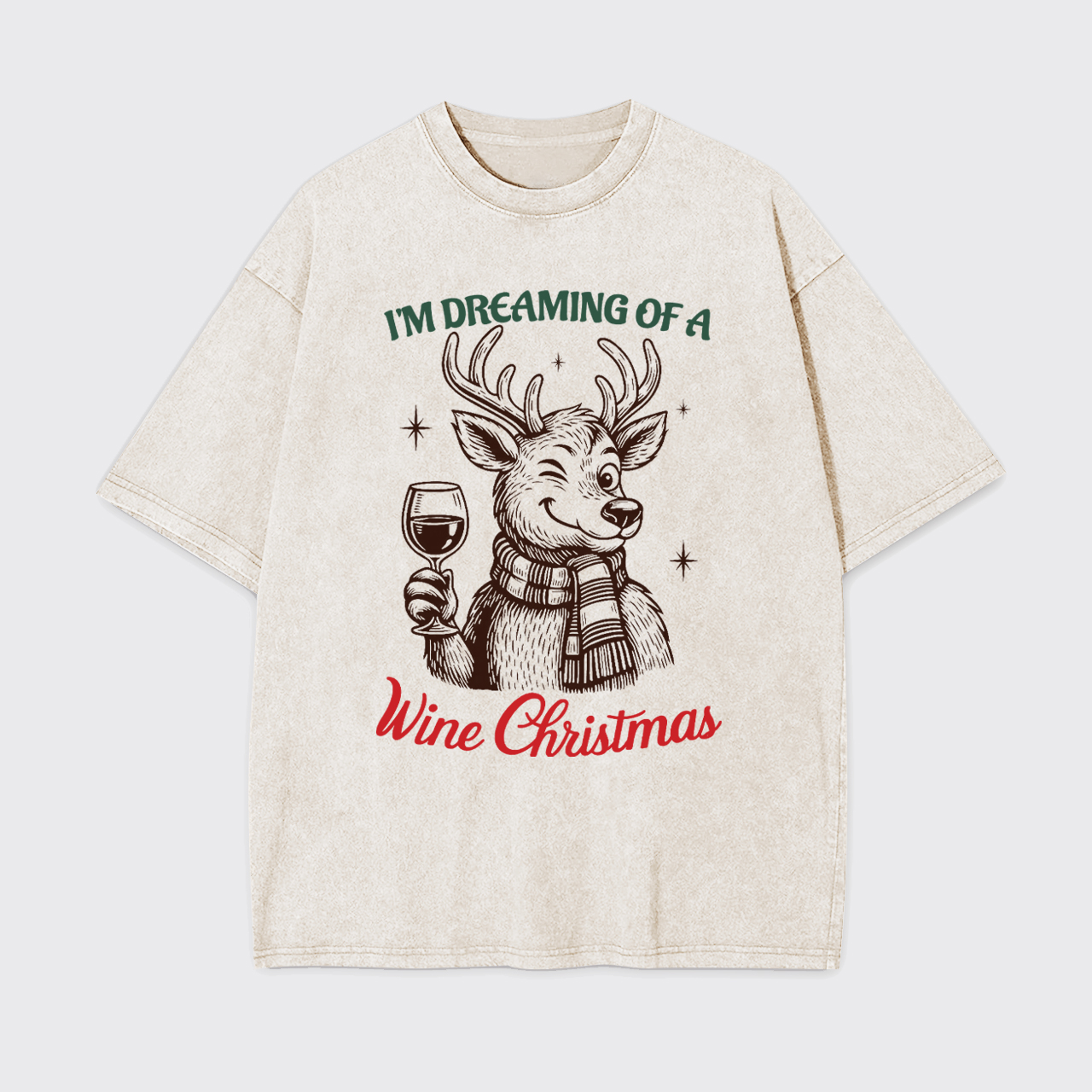 Dreaming Of A Wine Christmas Garment-dye Tees