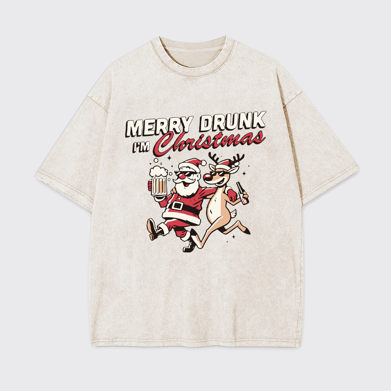 Merry Drunk Christmas Garment-dye Tees