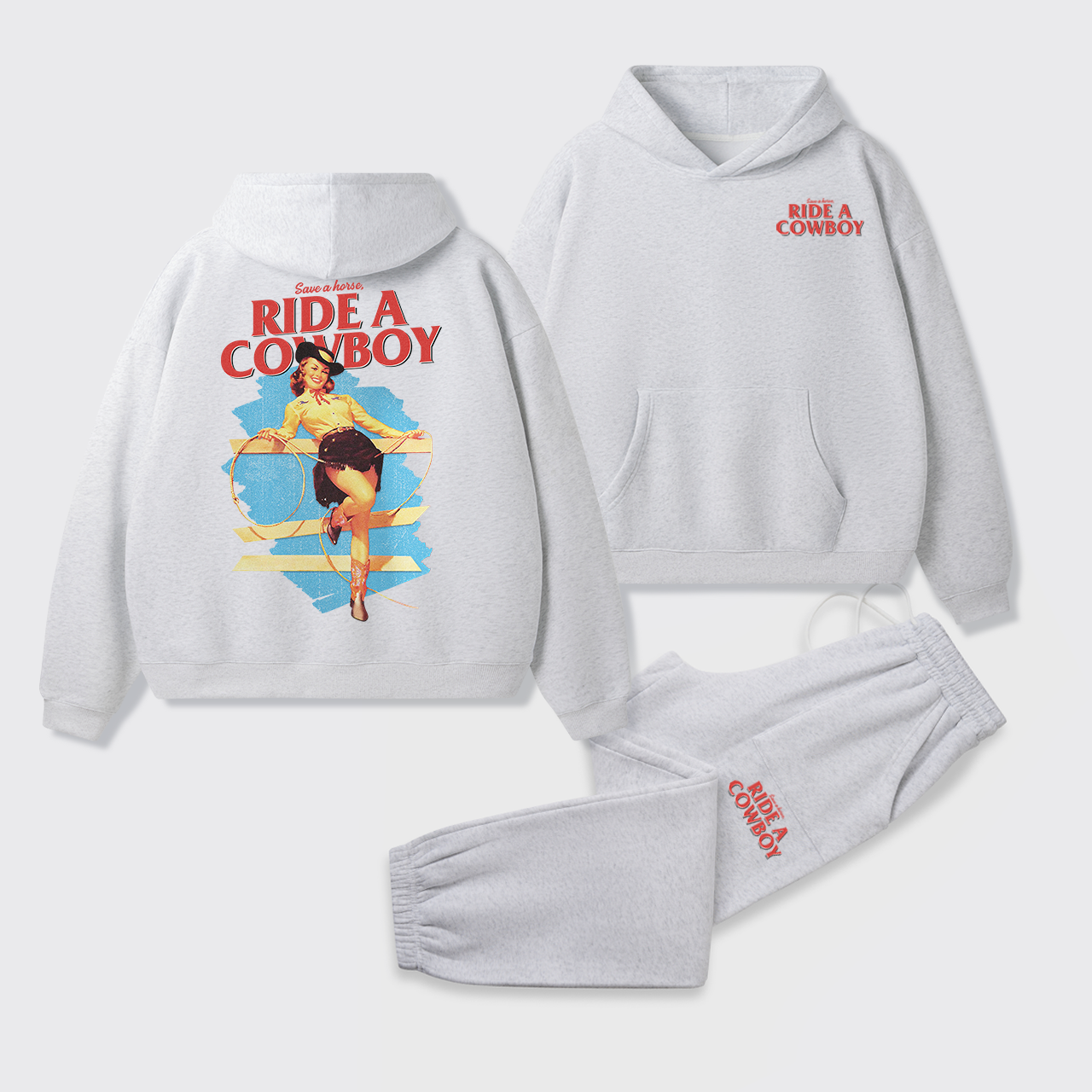 Fleece Save A Horse Ride A Cowboy Hoodie Set