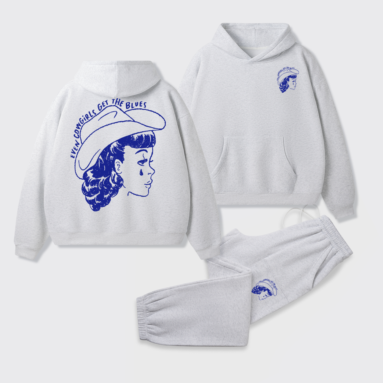 Fleece Even Cowgirls Get The Blues Hoodie Set