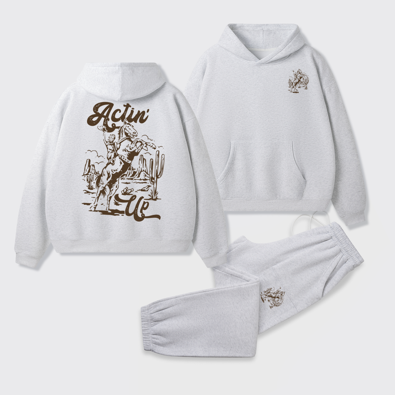 Fleece Hold Your Horses Hoodie Set